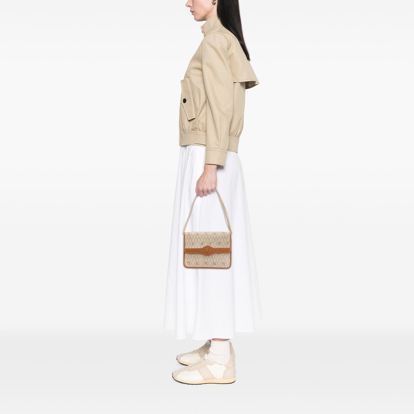 Dior Honeycomb Coated Canvas Chain Shoulder Bag