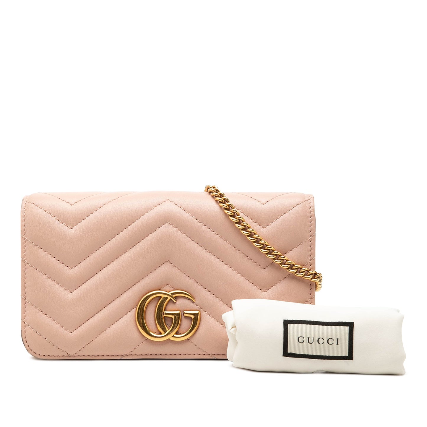 Gucci Mini GG Marmont Matelasse Calfskin Wallet On Chain