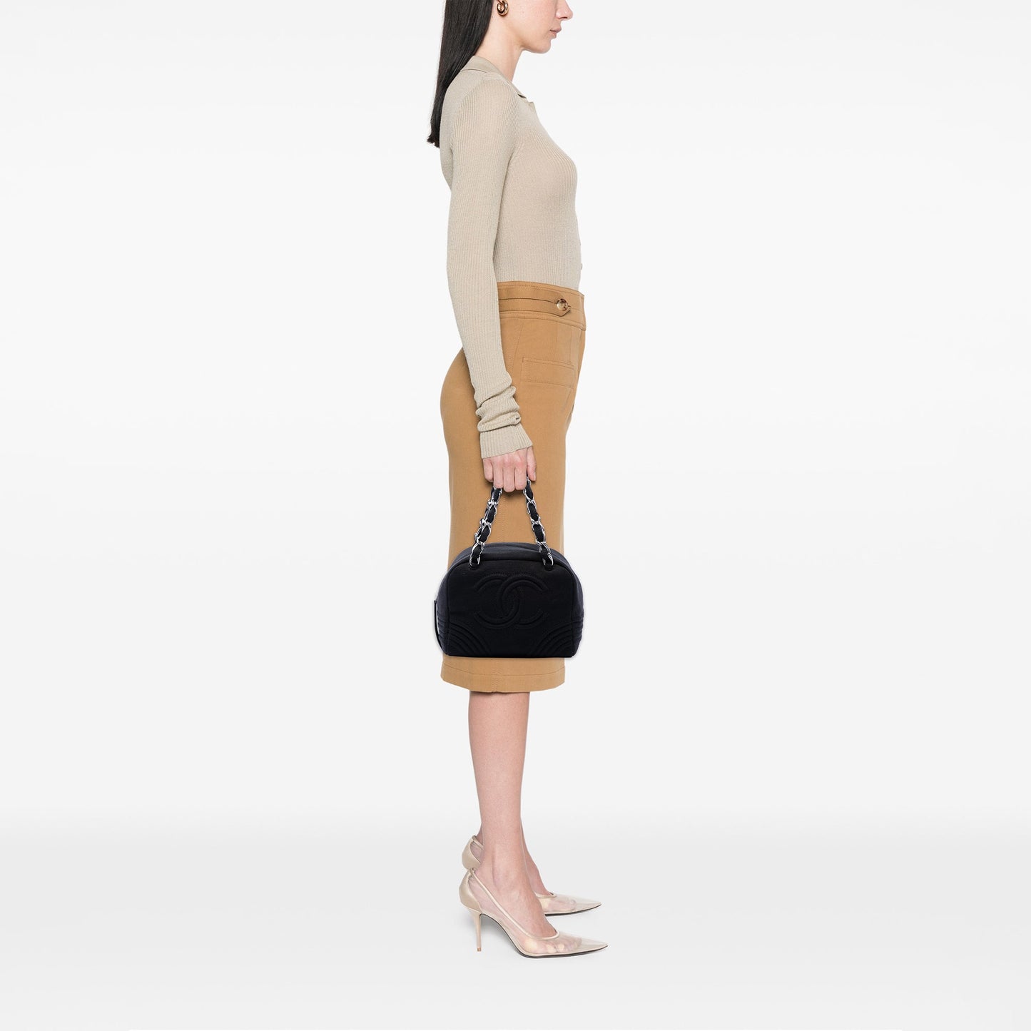 Chanel Small CC Jersey Bowler Bag