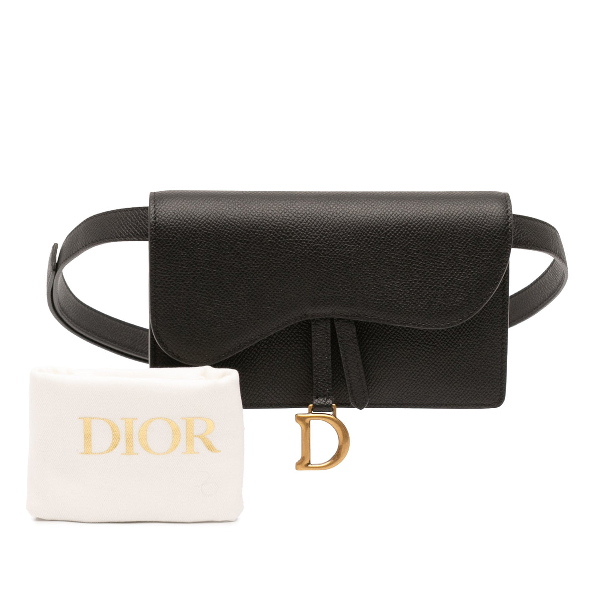 Dior Grained Calfskin Saddle Belt Pouch