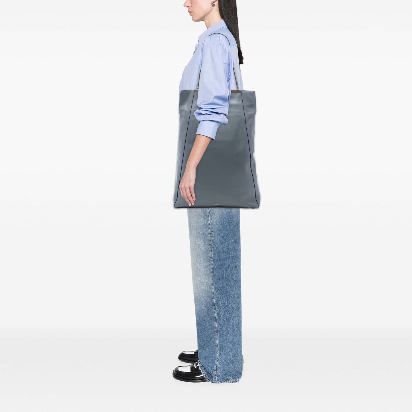 Celine Smooth Calfskin Clasp Cabas Tote