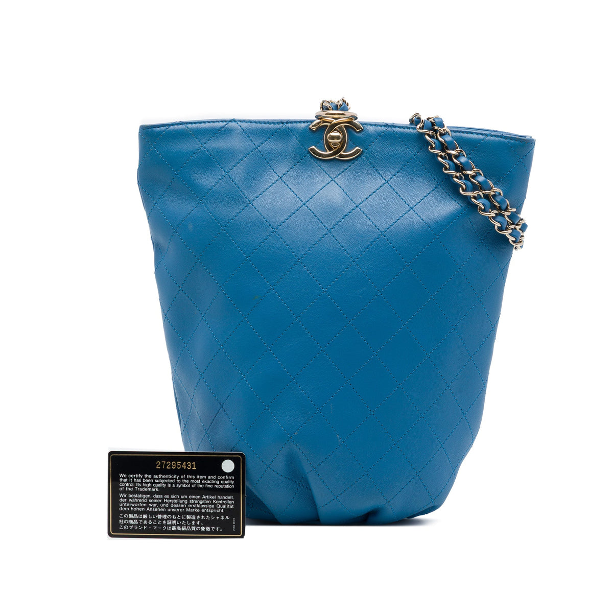 Chanel CC Quilted Calfskin Bucket Backpack