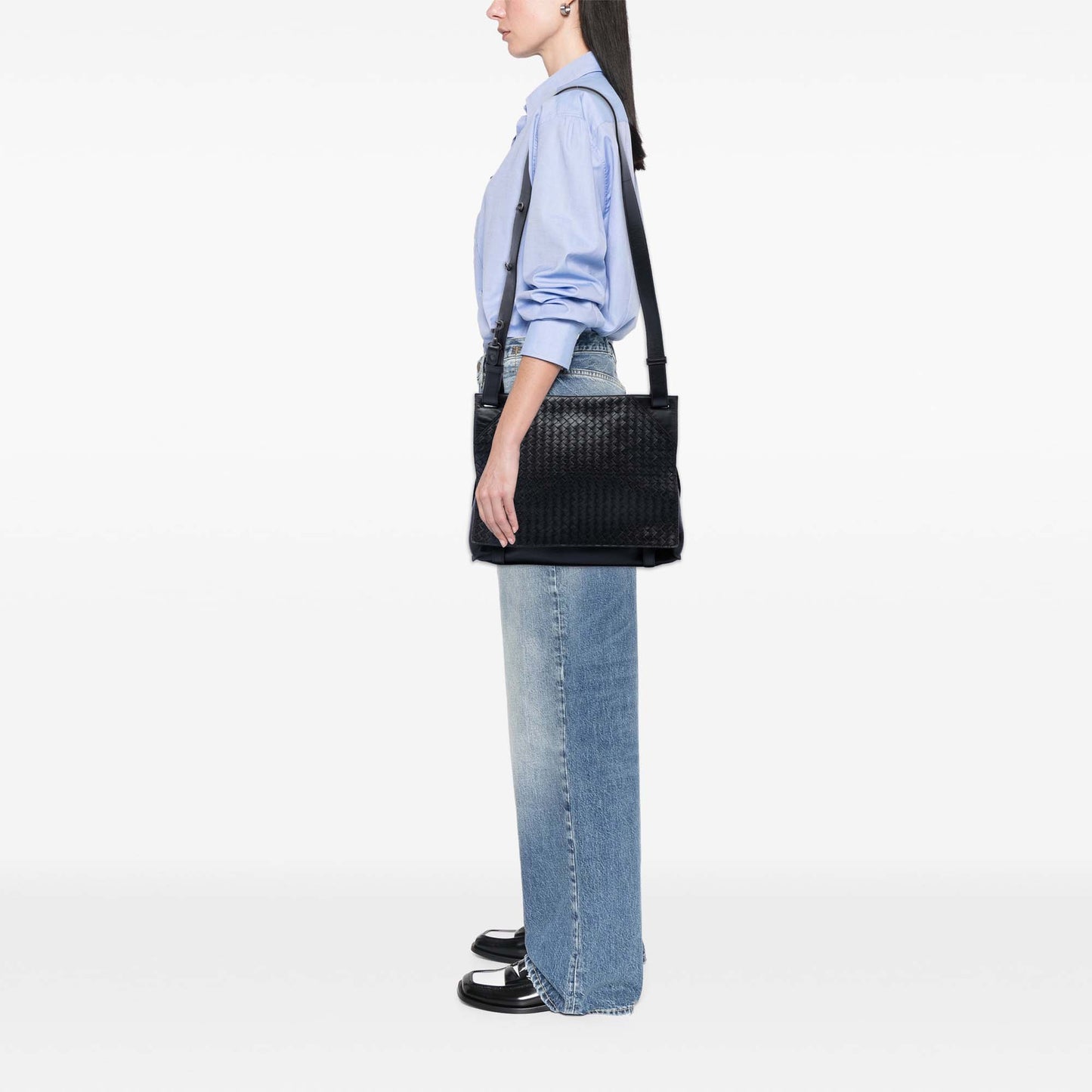 Bottega Veneta Intrecciato Trimmed Nappa Messenger Bag