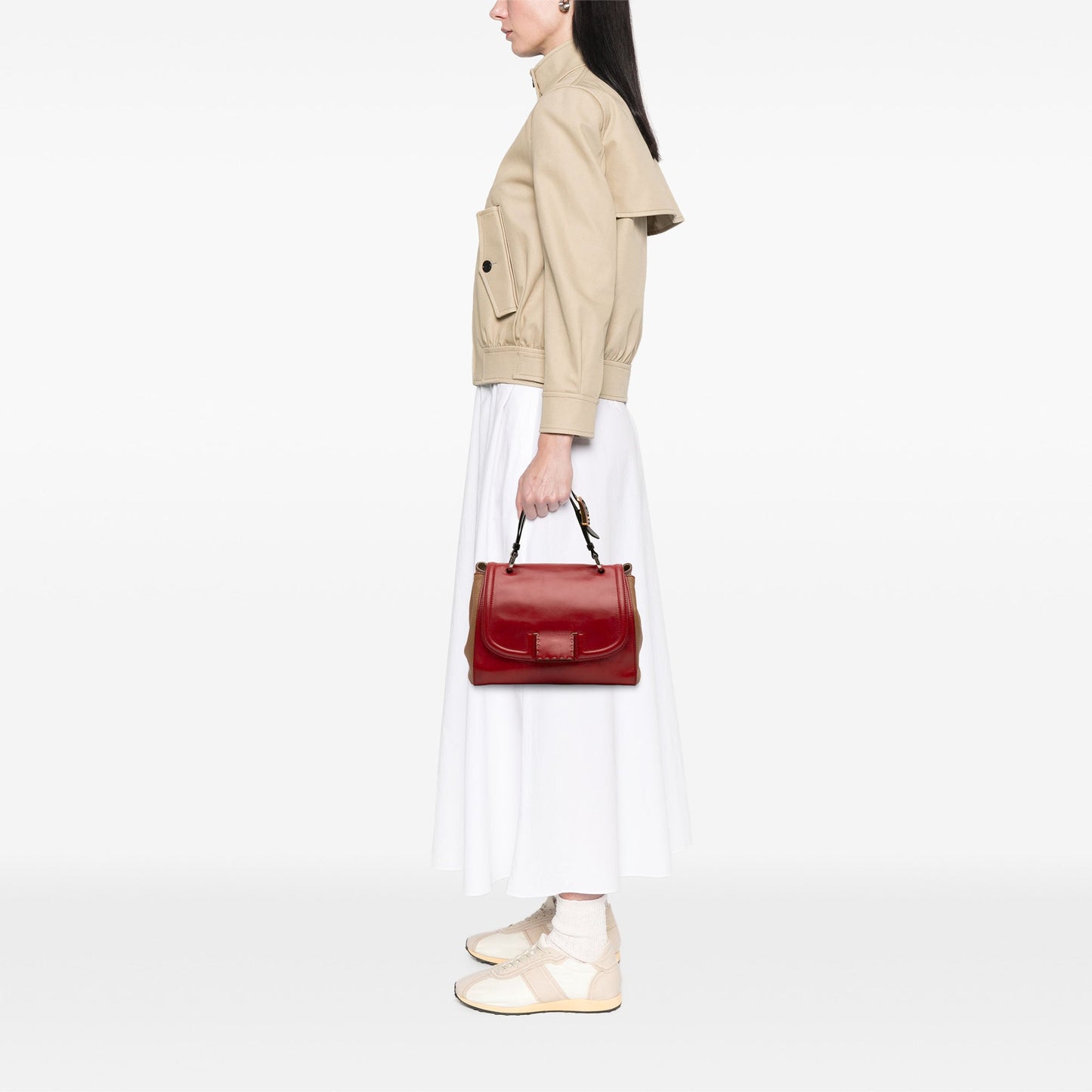Fendi Tricolor Calfskin Silvana Top Handle Bag