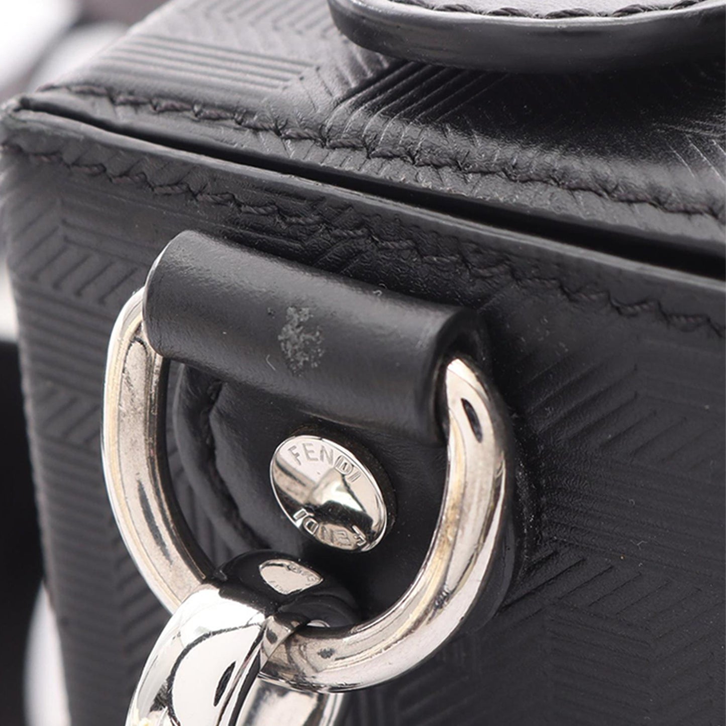 Fendi Zucca Leather Soft Trunk Baguette Satchel