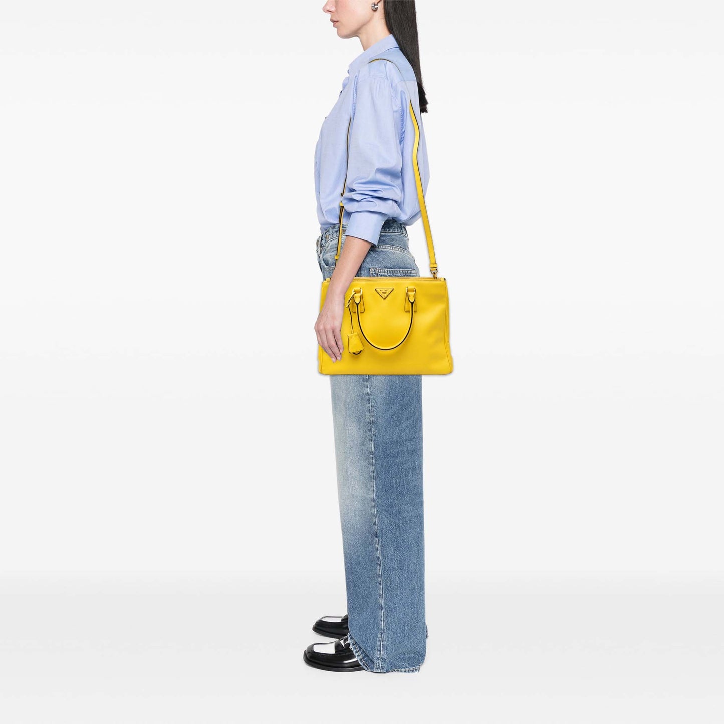 Prada Medium Saffiano Lux Galleria Double Zip Satchel