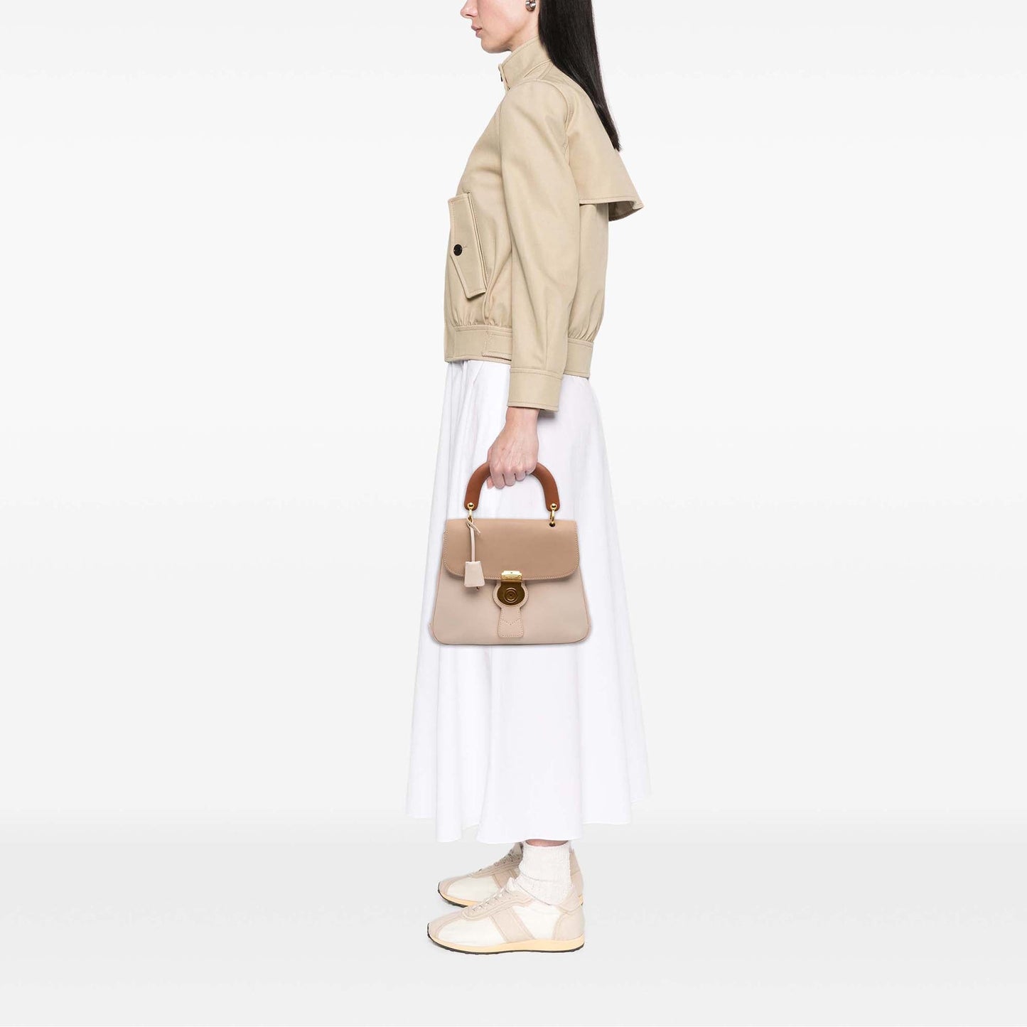 Burberry Medium Tricolor Trench Calfskin DK88 Top Handle Bag