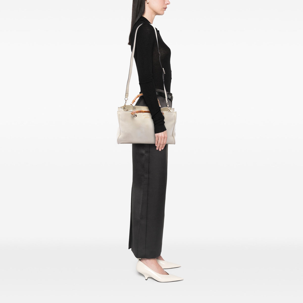 Gucci Medium Calfskin Bamboo Shopper Satchel
