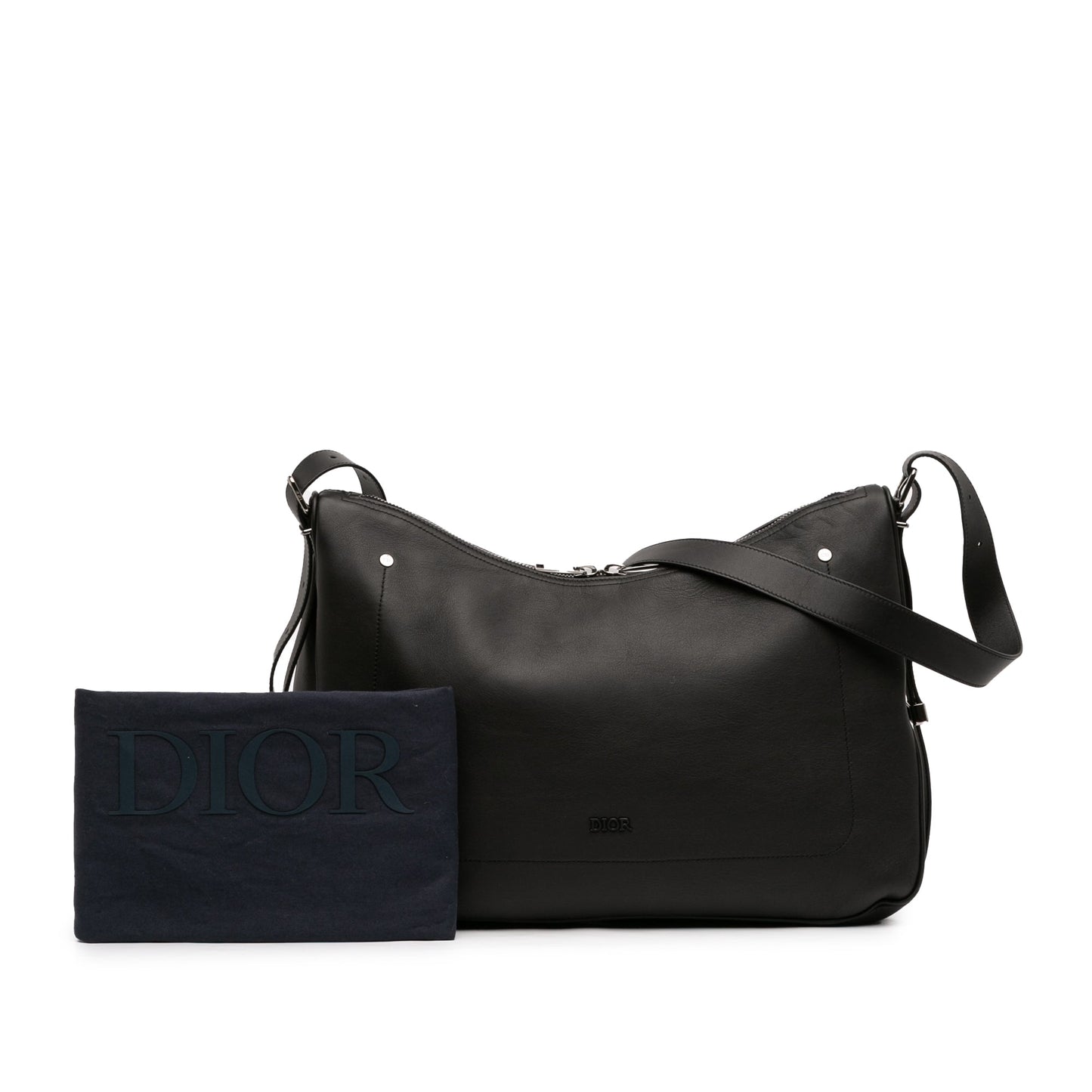 Large Smooth Calfskin Slider Zipped Hobo