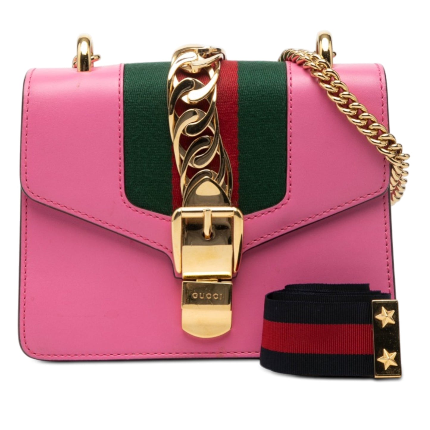 Mini Calfskin Web Sylvie Chain Crossbody