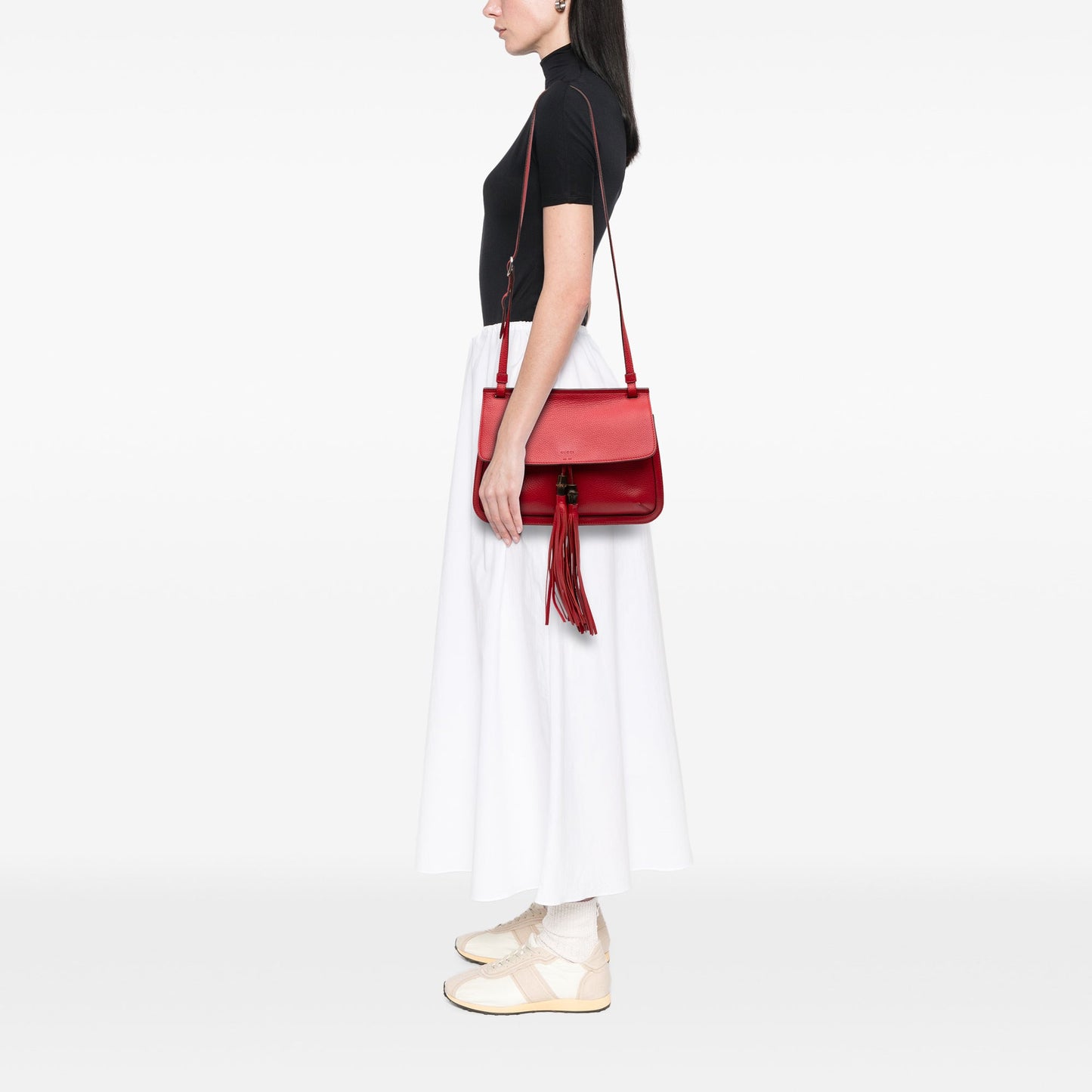 Gucci Medium Leather Bamboo Daily Crossbody