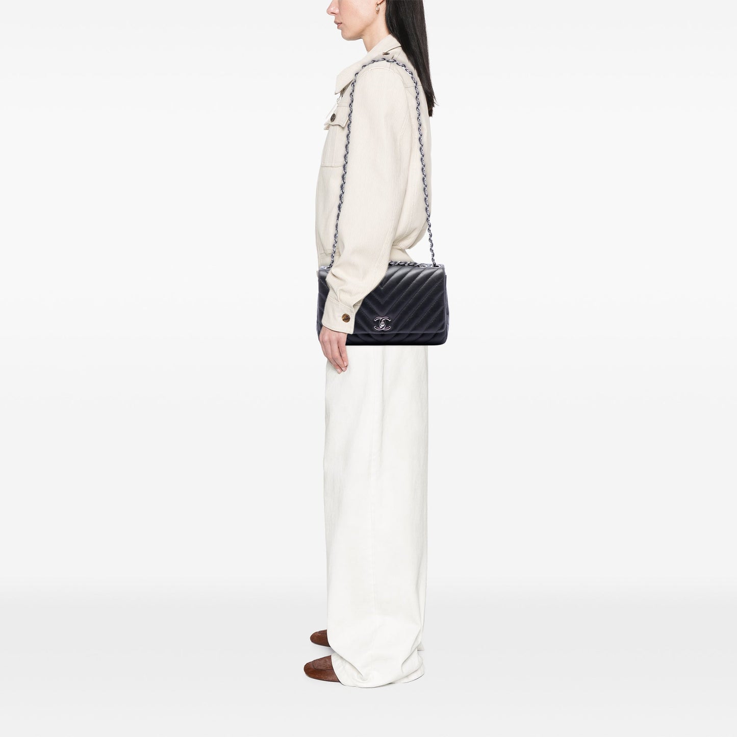 Chanel Medium Chevron Lambskin Surpique Flap