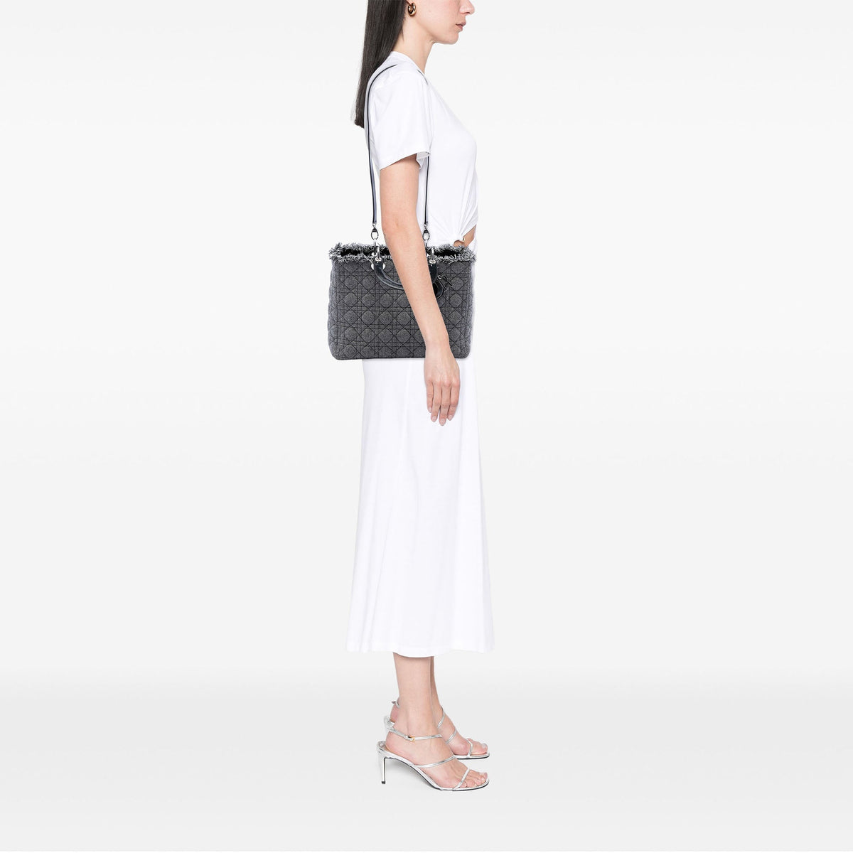 Dior Large Tweed Cannage Lady Dior