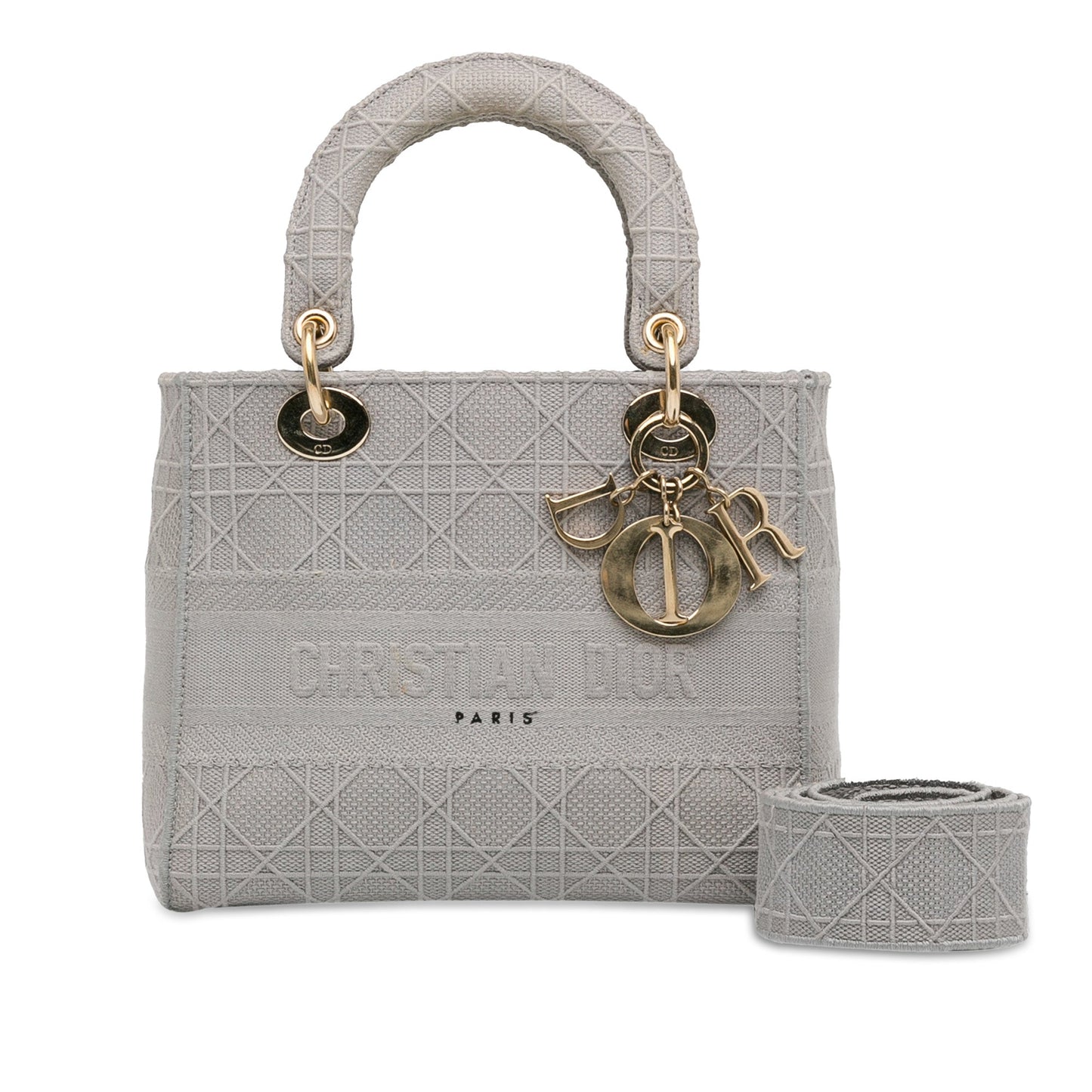 Dior Medium Embroidered Canvas Cannage Lady D Lite