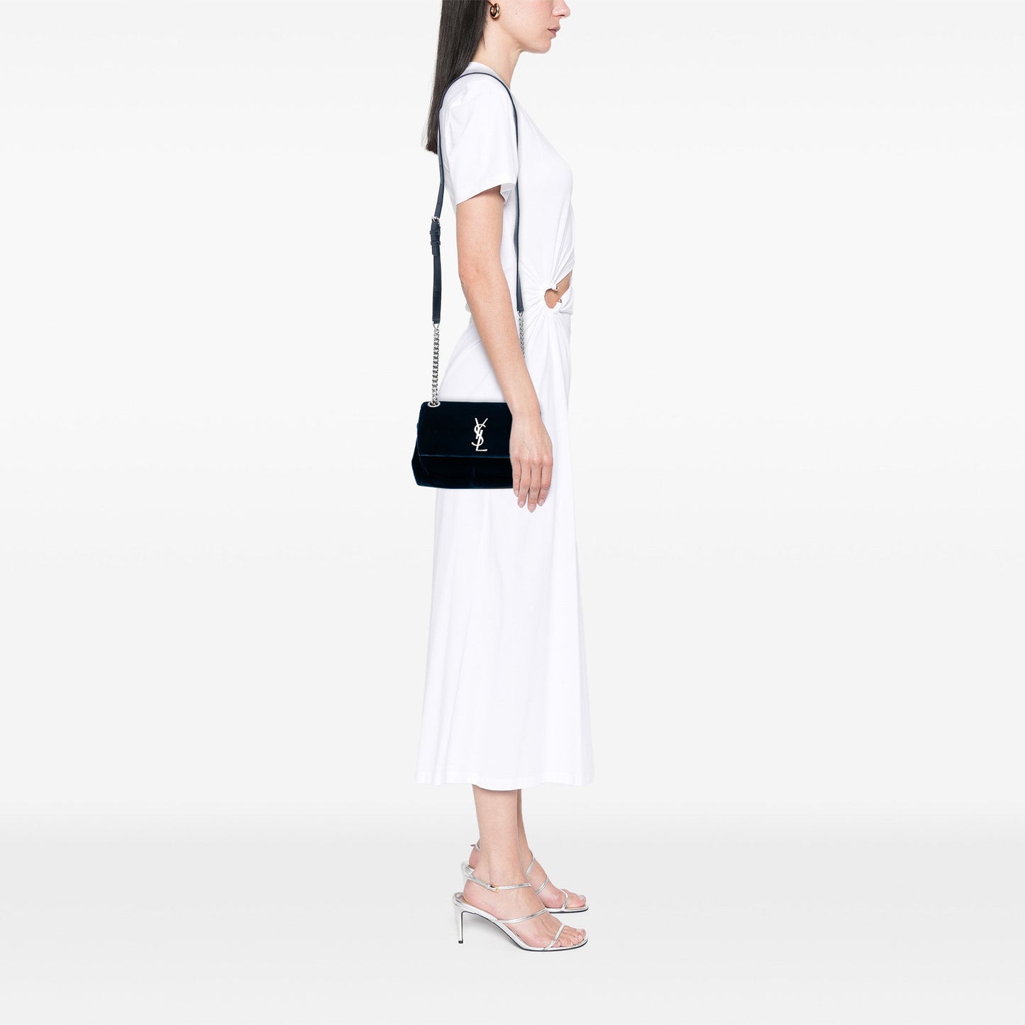 Saint Laurent Small Velvet Monogram West Hollywood Crossbody