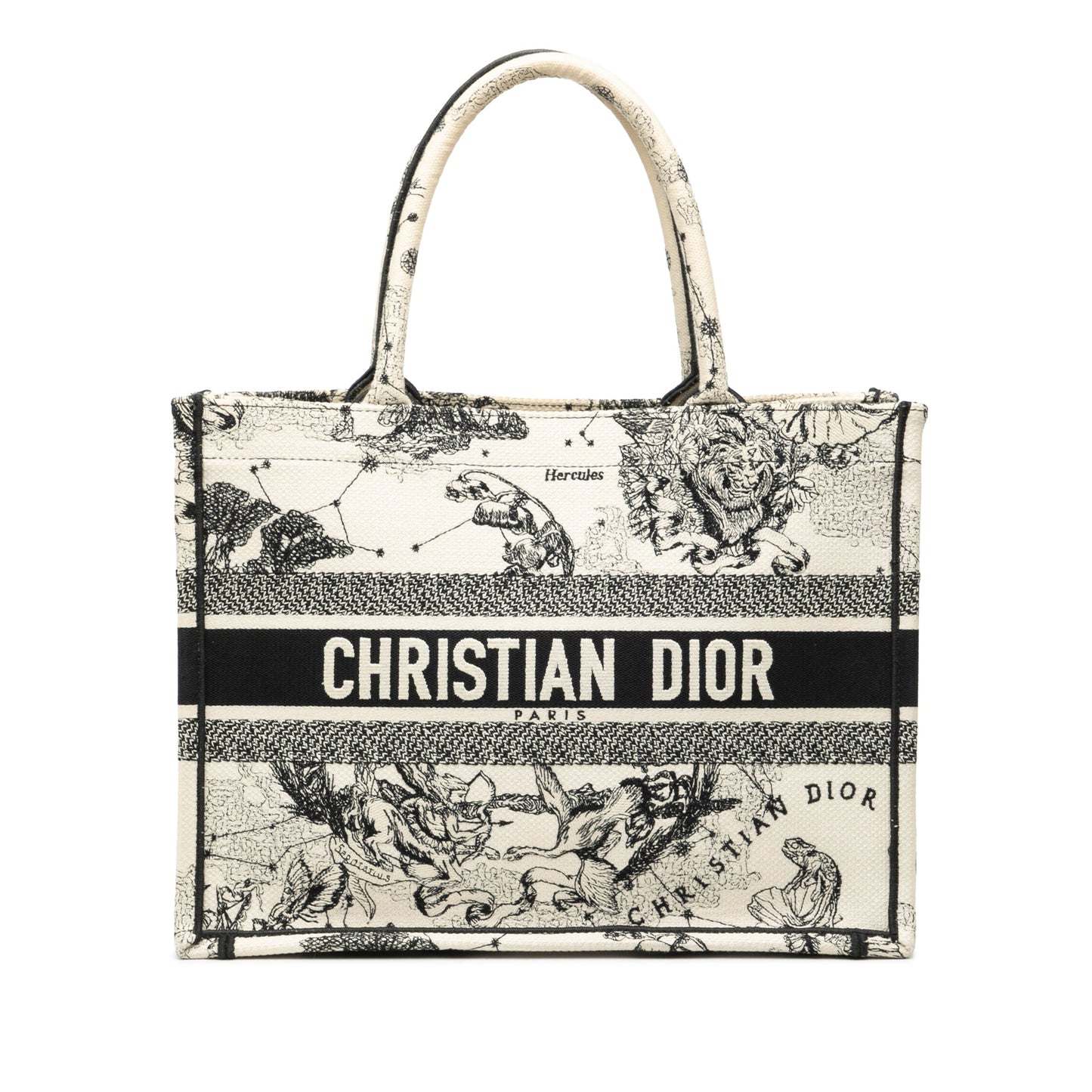 Dior Medium Canvas Embroidered Zodiac Toile De Jouy Book Tote
