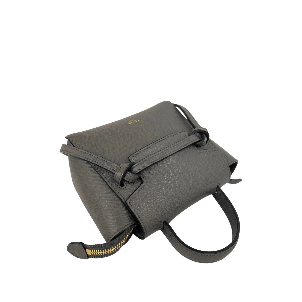 Celine Pico Grained Calfskin Belt Bag — Gray