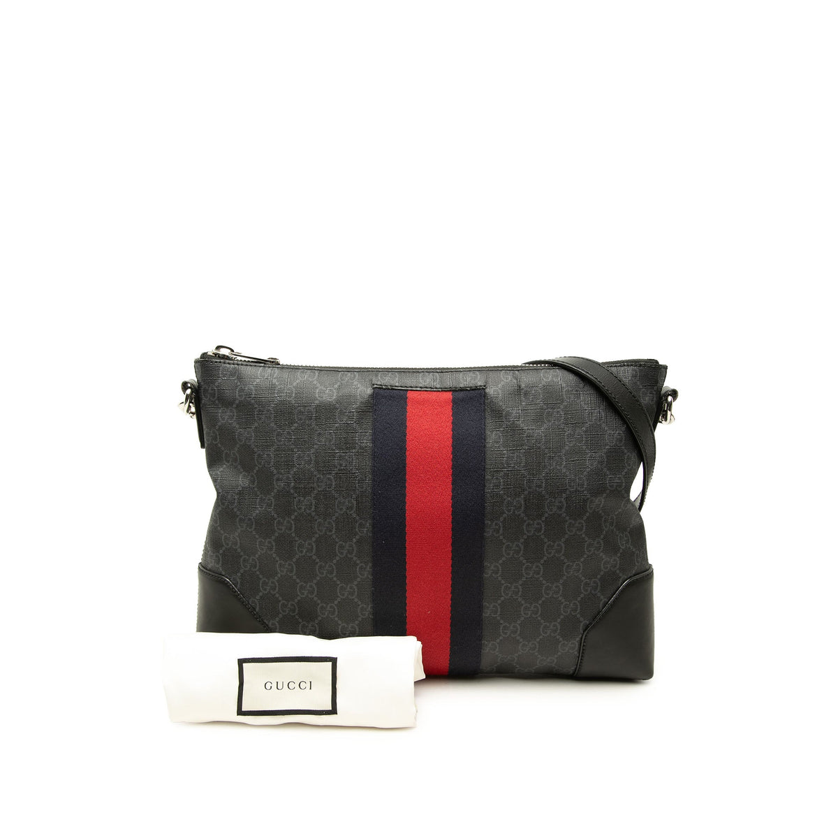 Gucci GG Supreme Web Crossbody — Black
