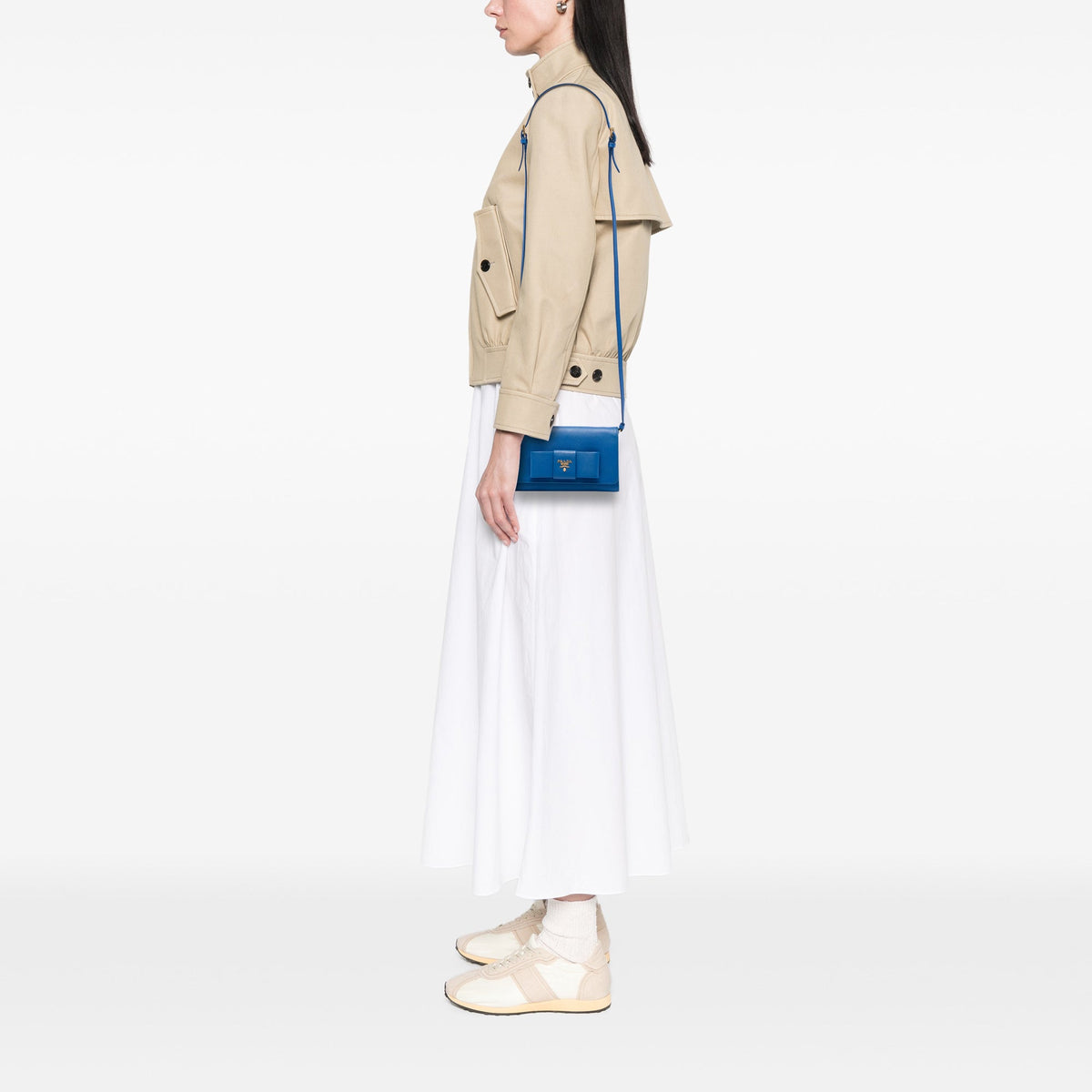 Prada Saffiano Lux Bow Wallet On Strap