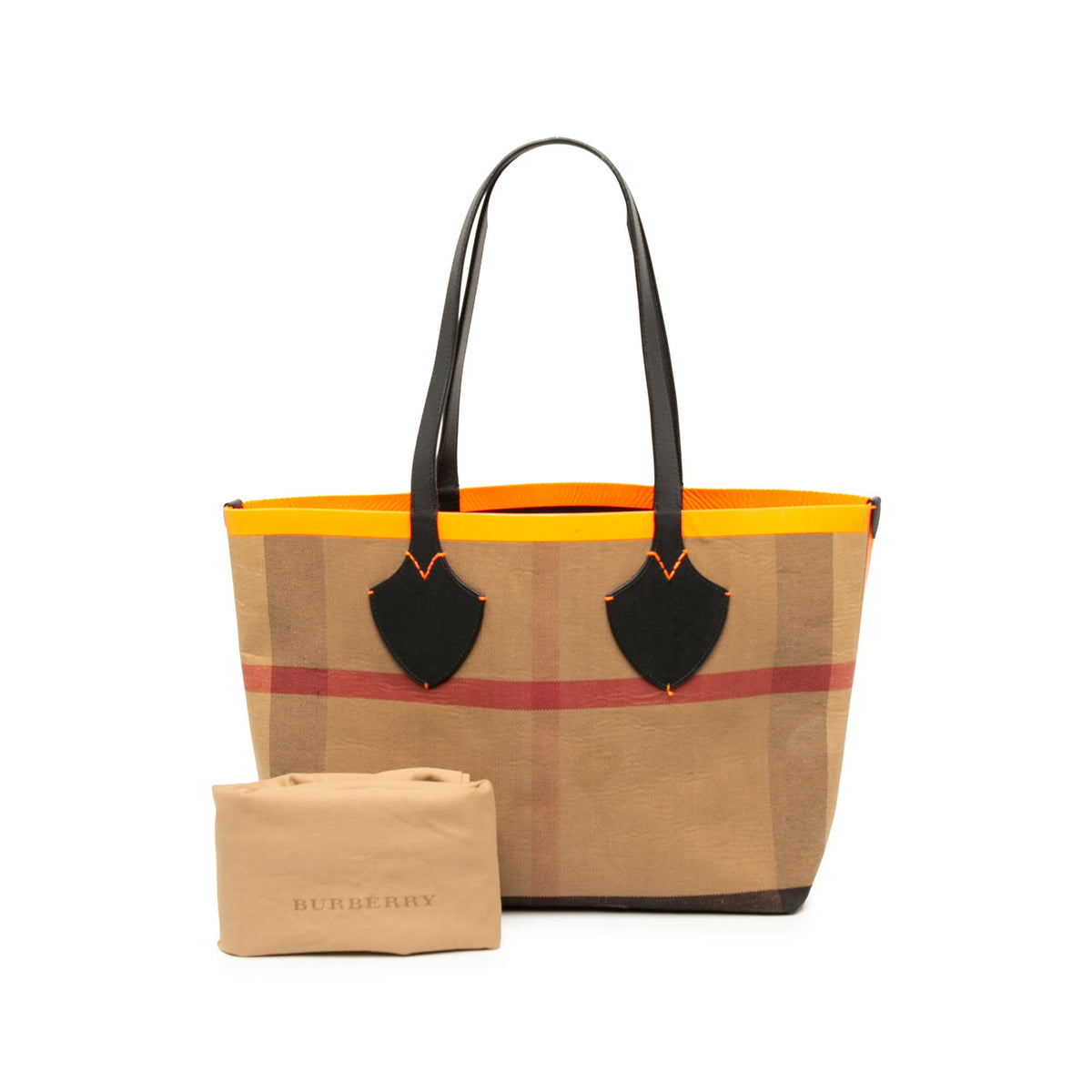 Burberry Mega Check Canvas The Giant Reversible Tote — Beige