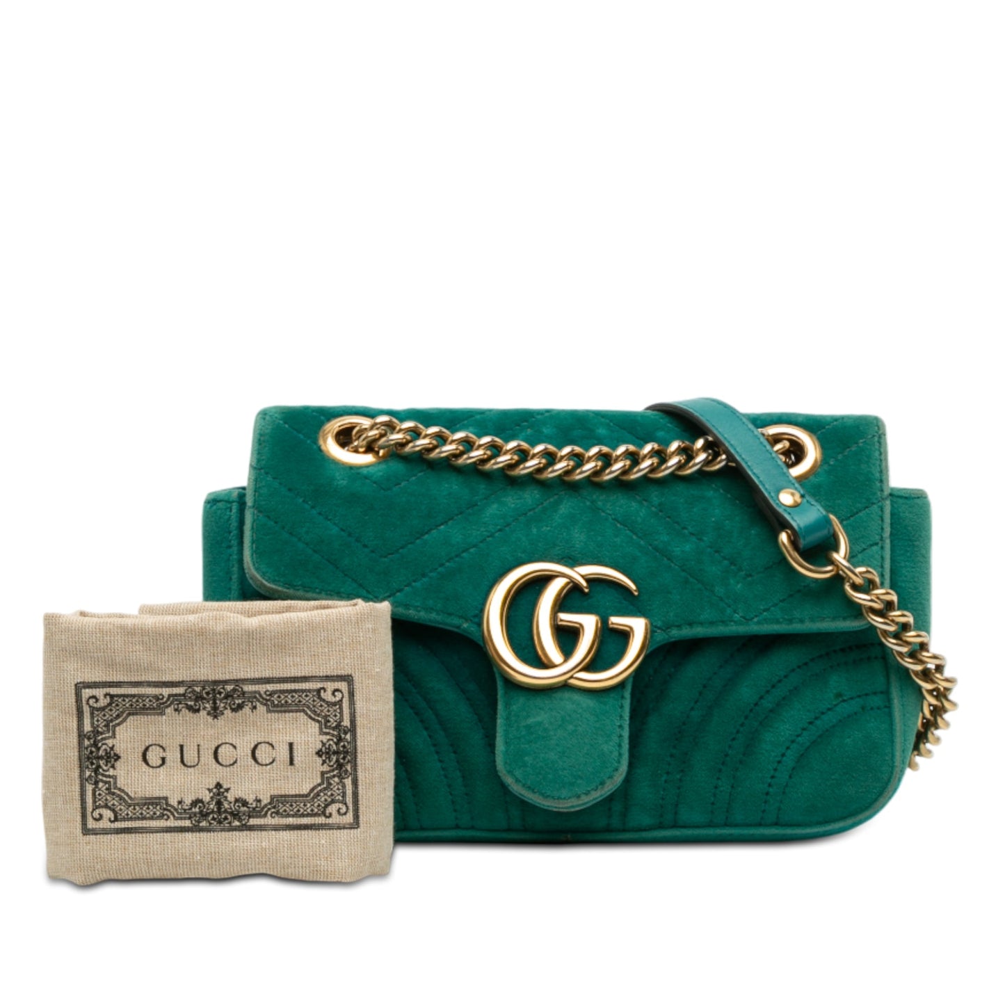 Gucci Small GG Marmont Matelasse Velvet Shoulder Bag