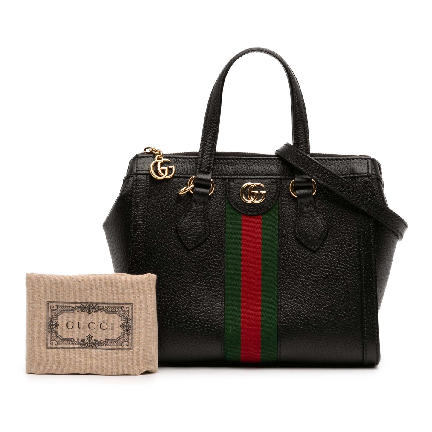 Gucci Small Leather Web Ophidia Satchel