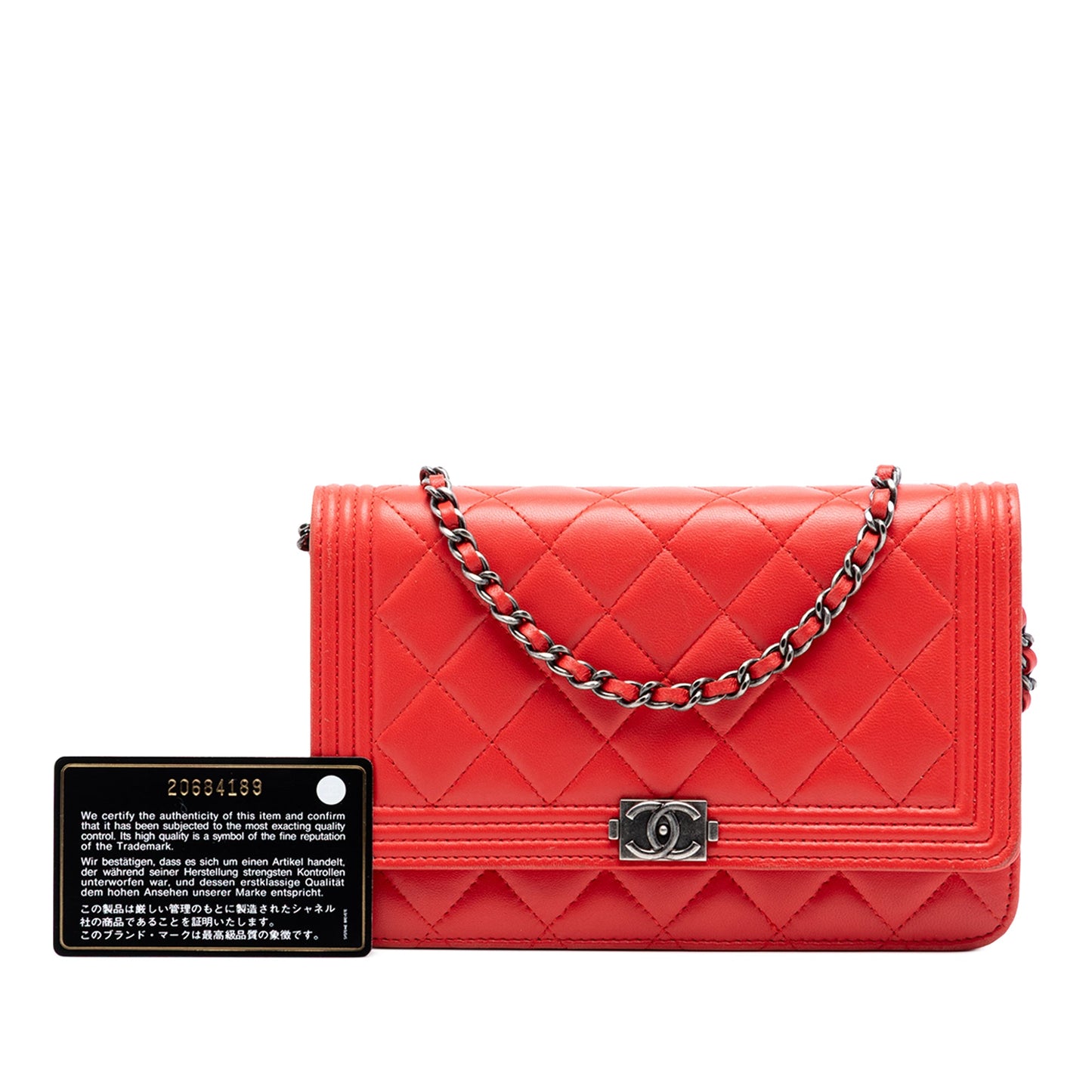 Chanel Quilted Lambskin Boy Wallet On Chain