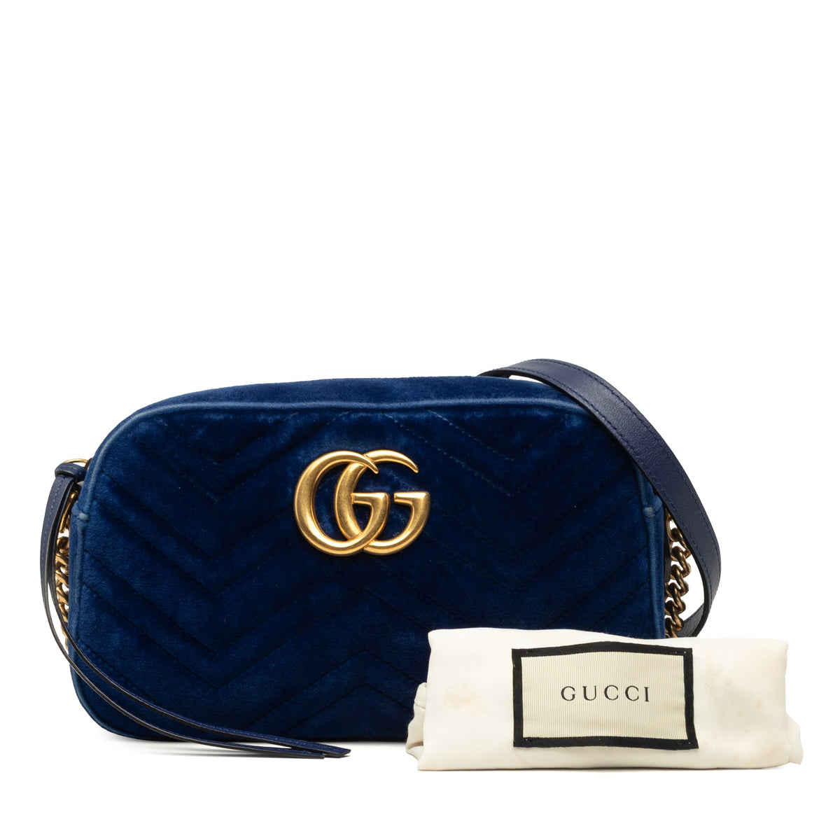 Gucci Small GG Marmont Matelasse Velvet Crossbody