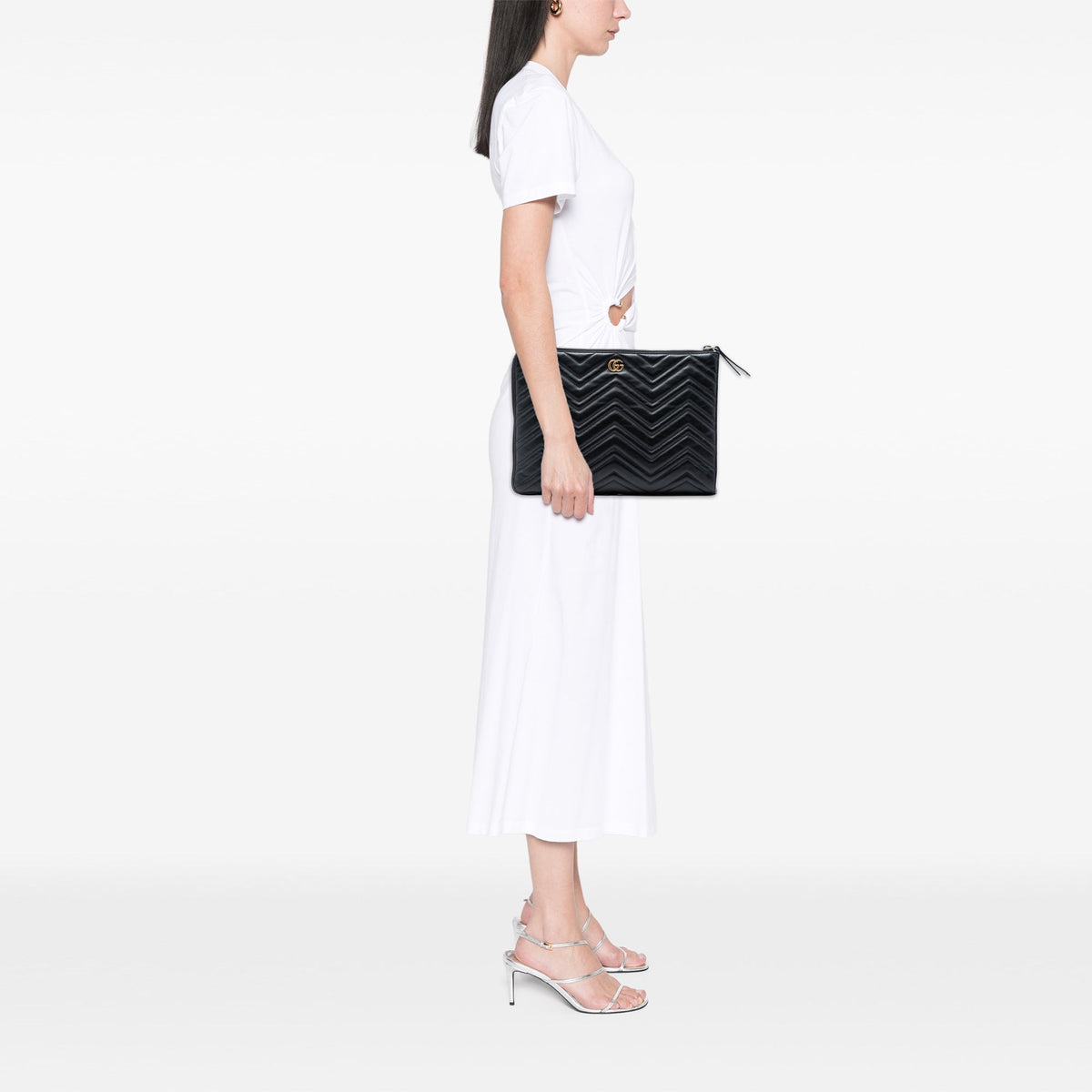 Gucci GG Marmont Matelasse Leather Portfolio Clutch