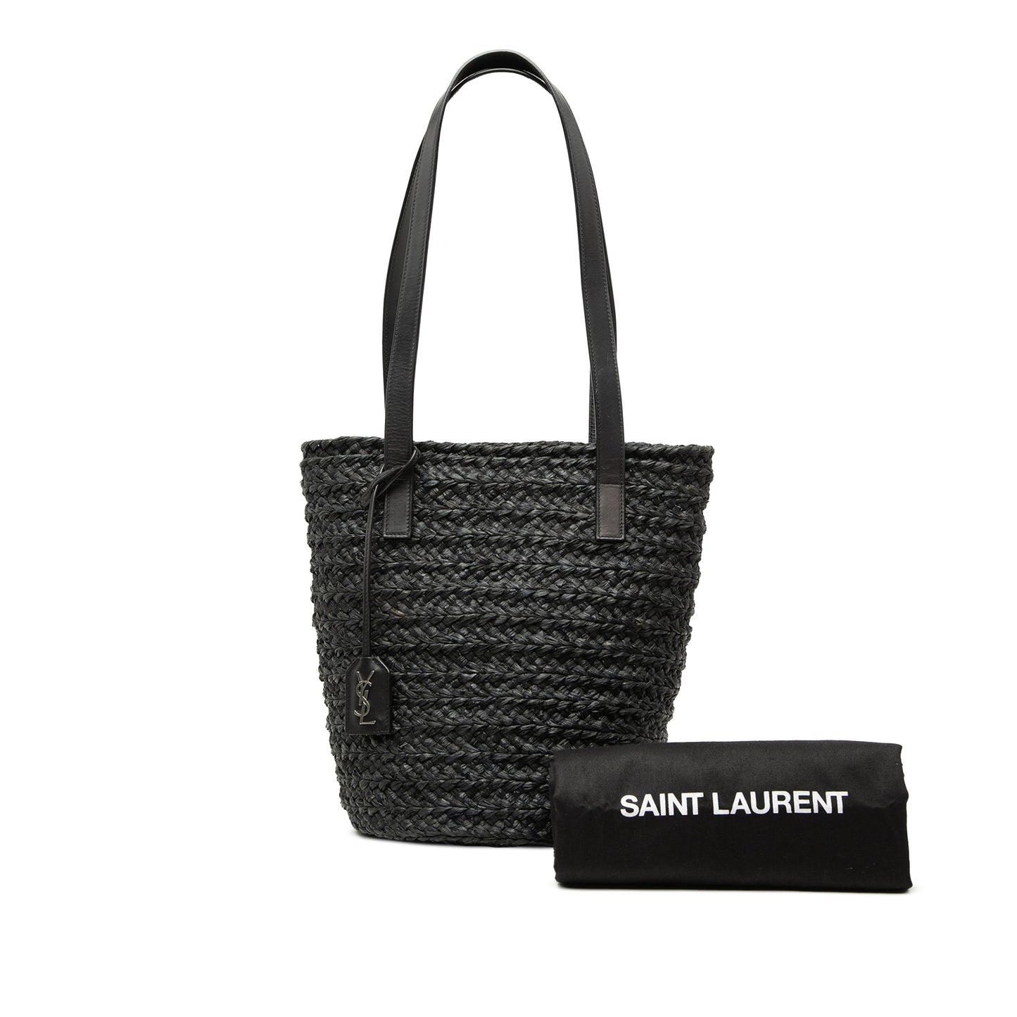 Saint Laurent Small Raffia Panier Tote