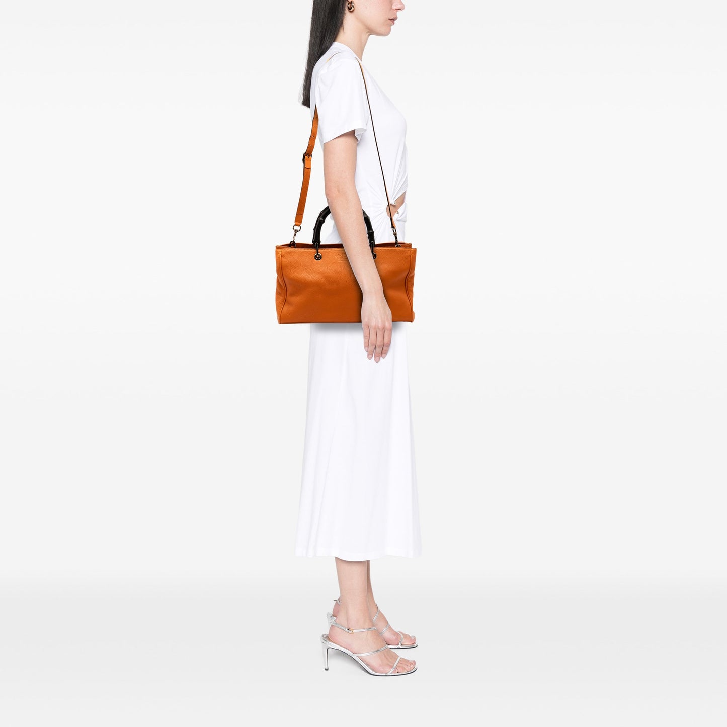 Gucci Medium Calfskin Bamboo Shopper Satchel