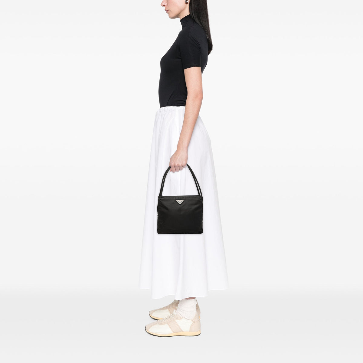 Prada Tessuto Shoulder Bag — Black