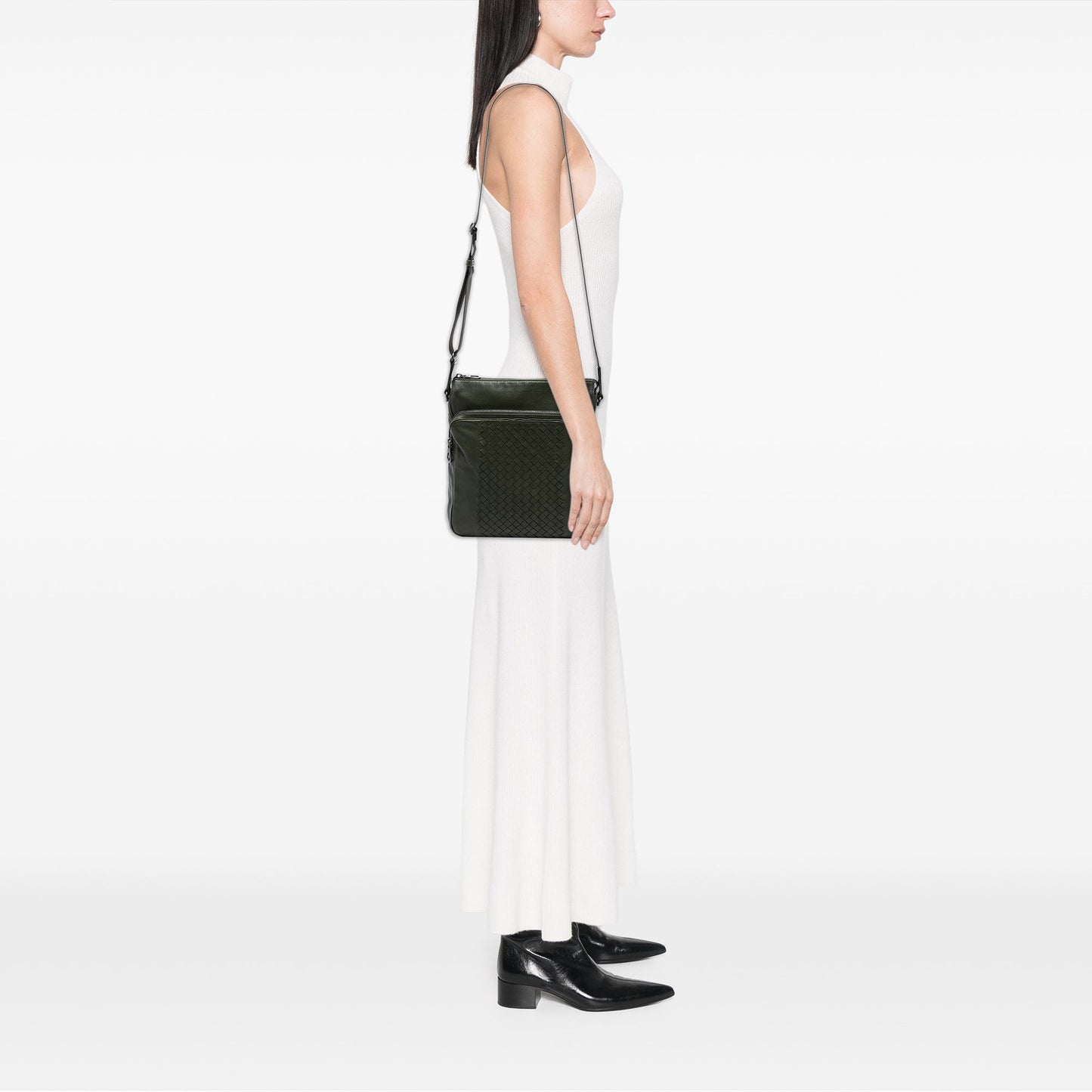 Bottega Veneta Intrecciato Trimmed Nappa Crossbody
