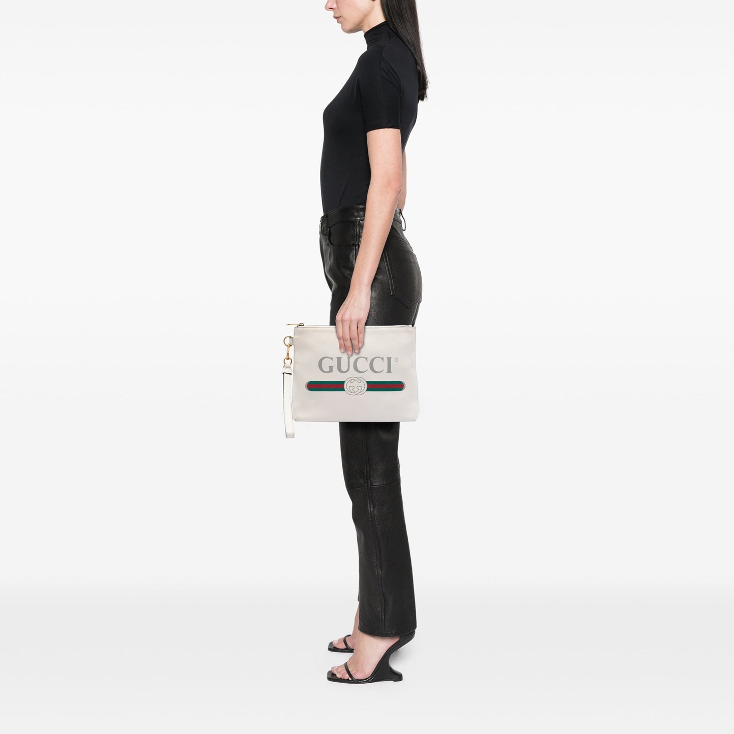 Leather Logo Clutch