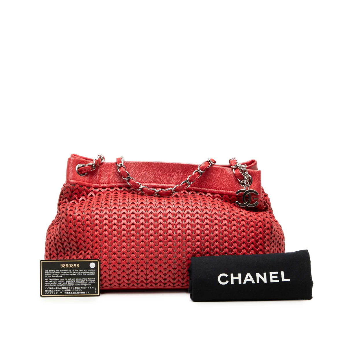 Chanel Woven Caviar CC Charm Tote