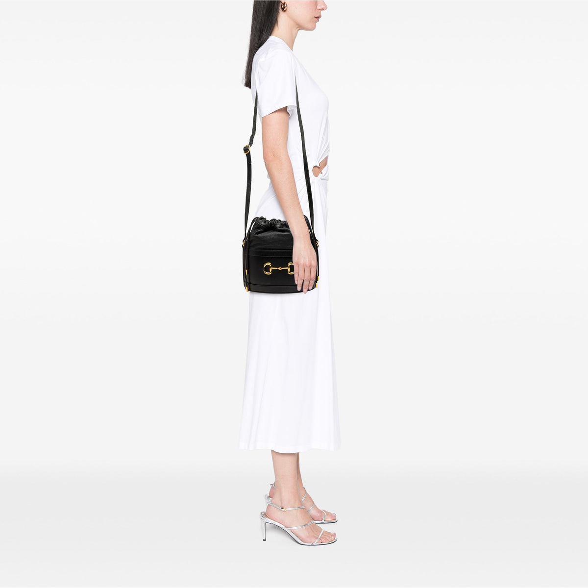 Gucci Calfskin Horsebit 1955 Bucket Bag — Black