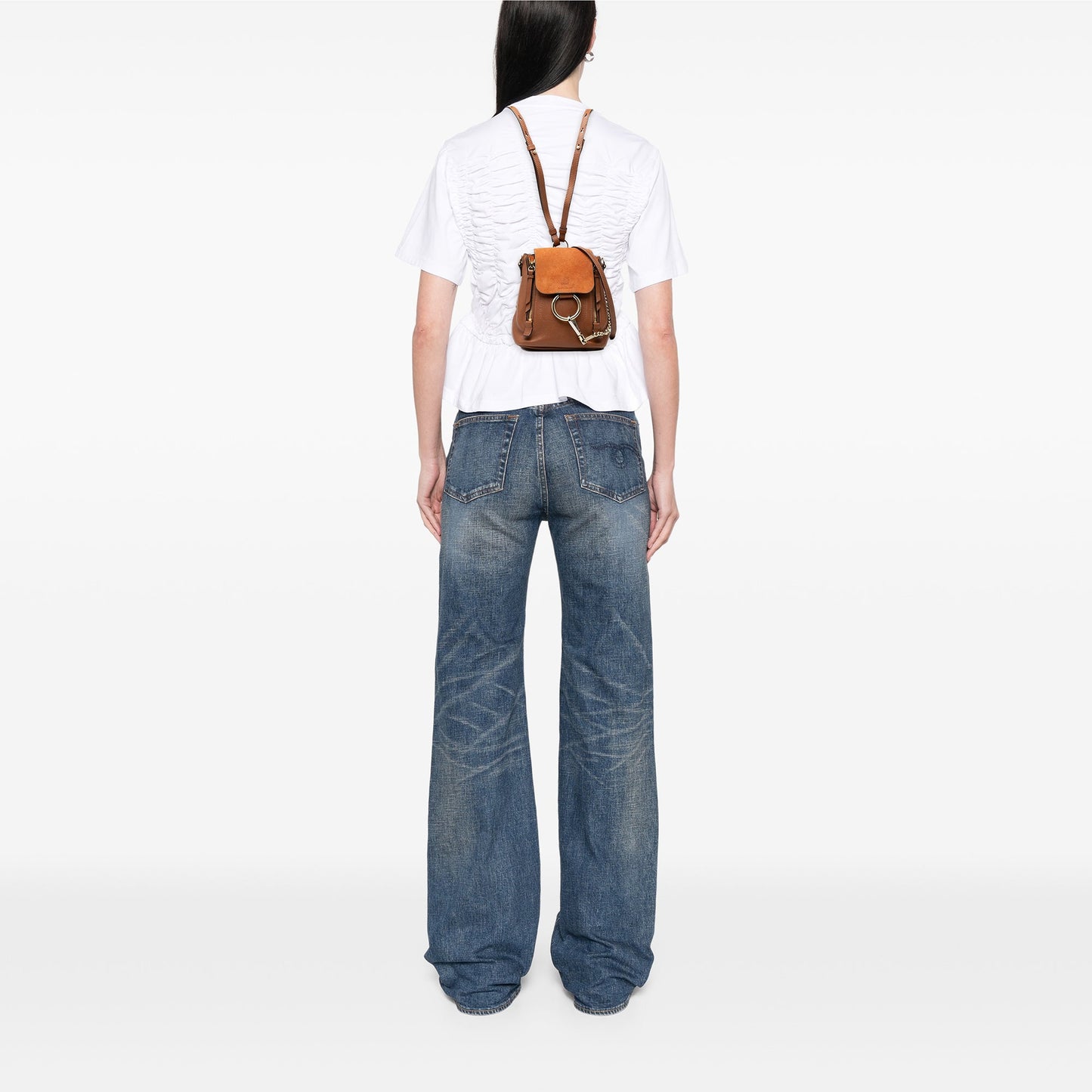 Chloé Mini Calfskin and Suede Faye Backpack