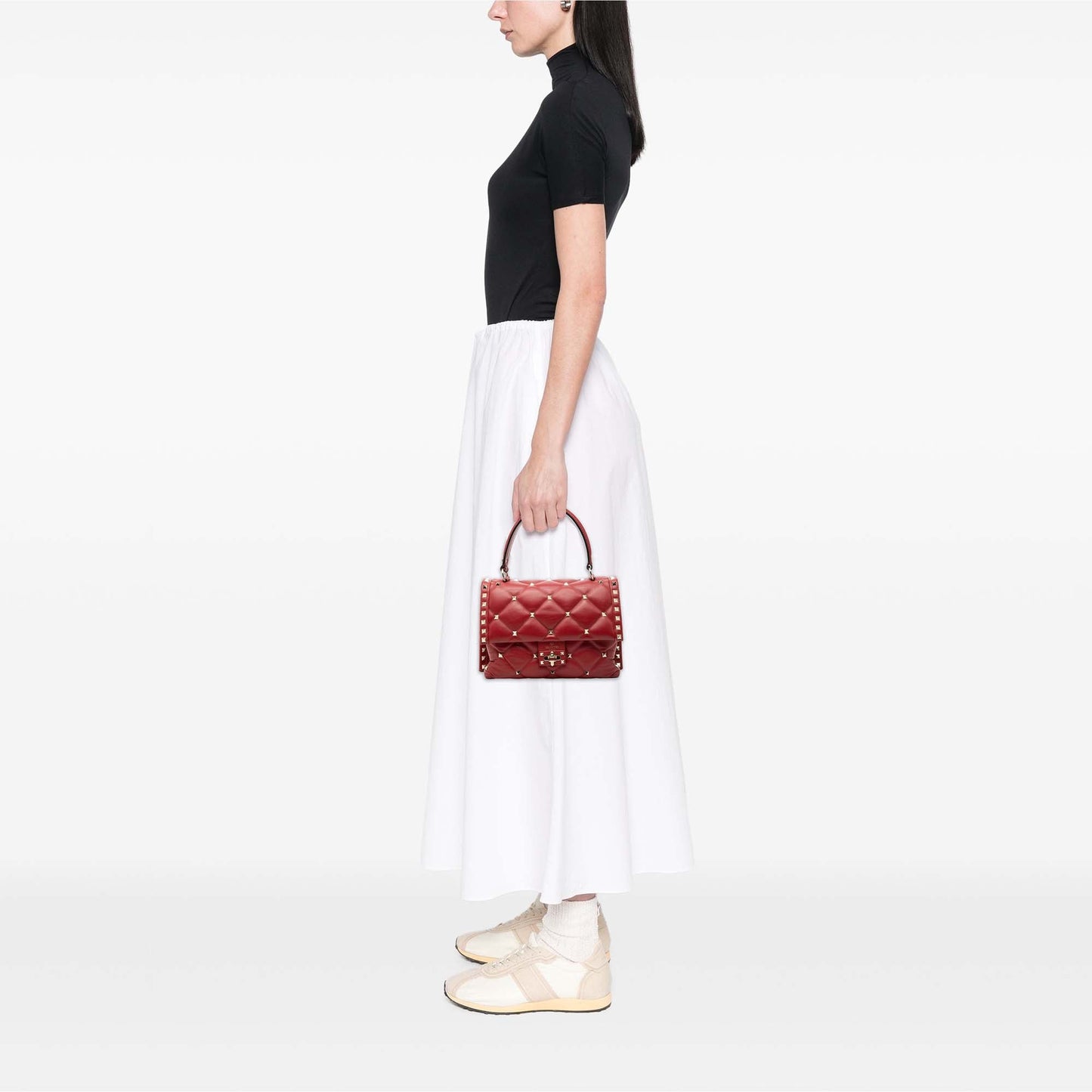 Valentino Medium Lambskin Candystud Top Handle Satchel
