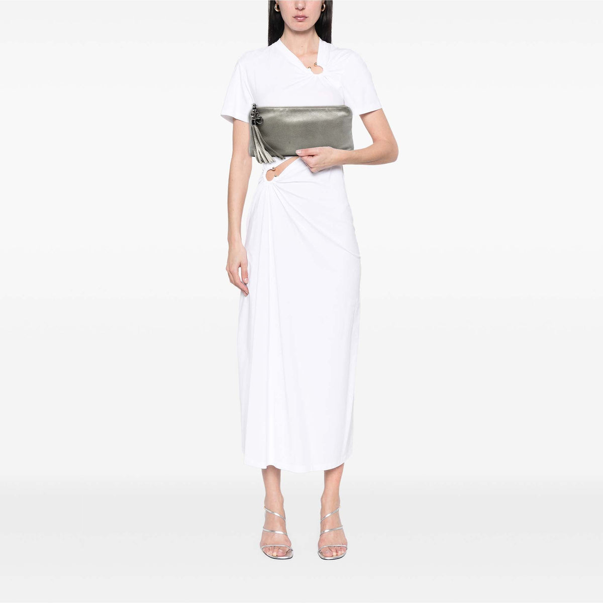 Gucci Metallic Leather Sienna Tassel Clutch