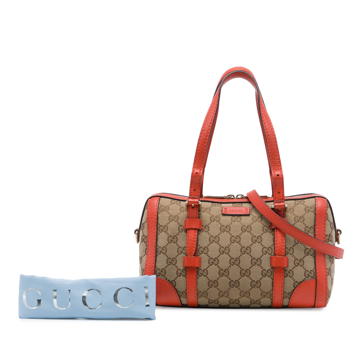 Gucci Small GG Canvas Belted Boston Bag