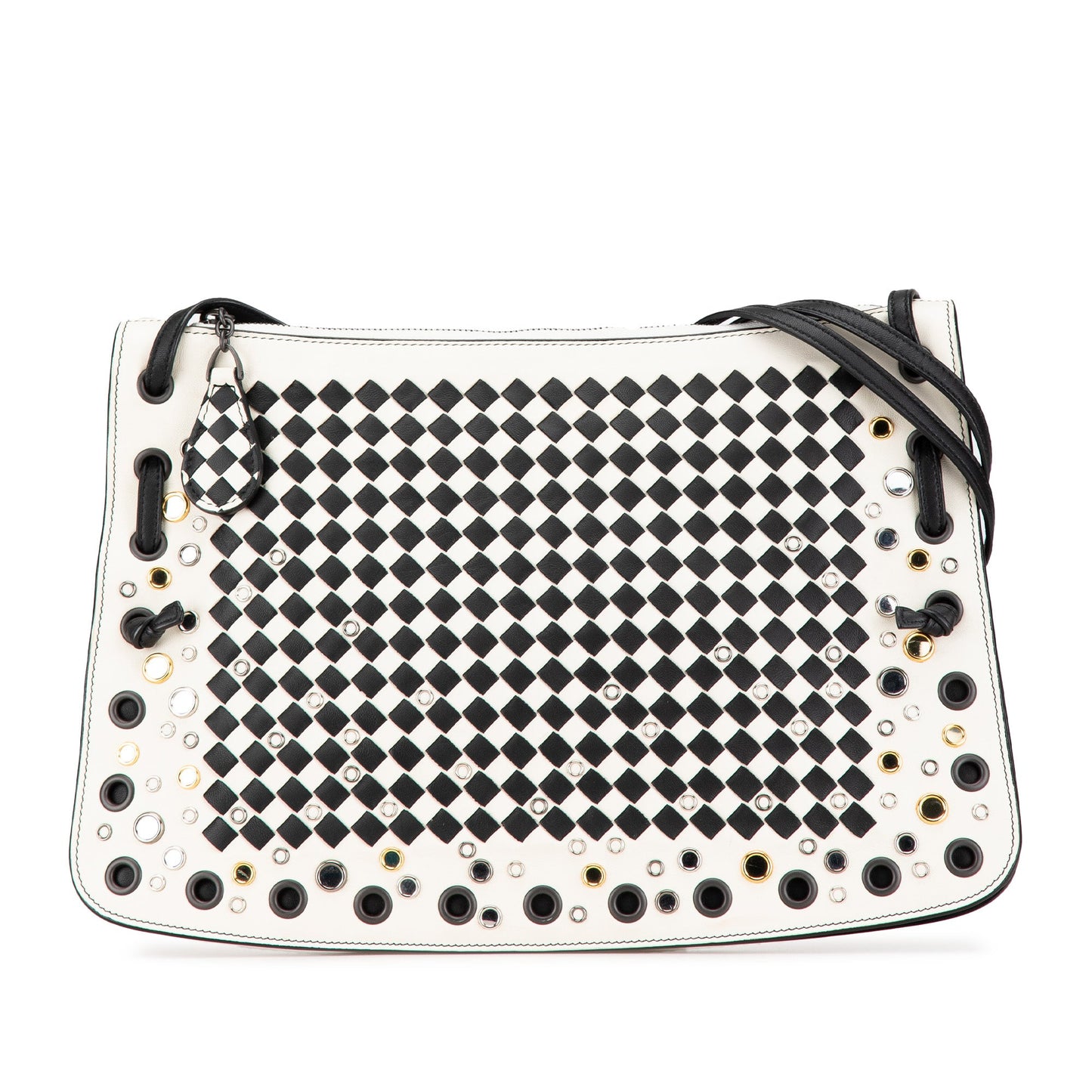Bottega Veneta Nappa Intrecciato Check Grommet Palio Crossbody