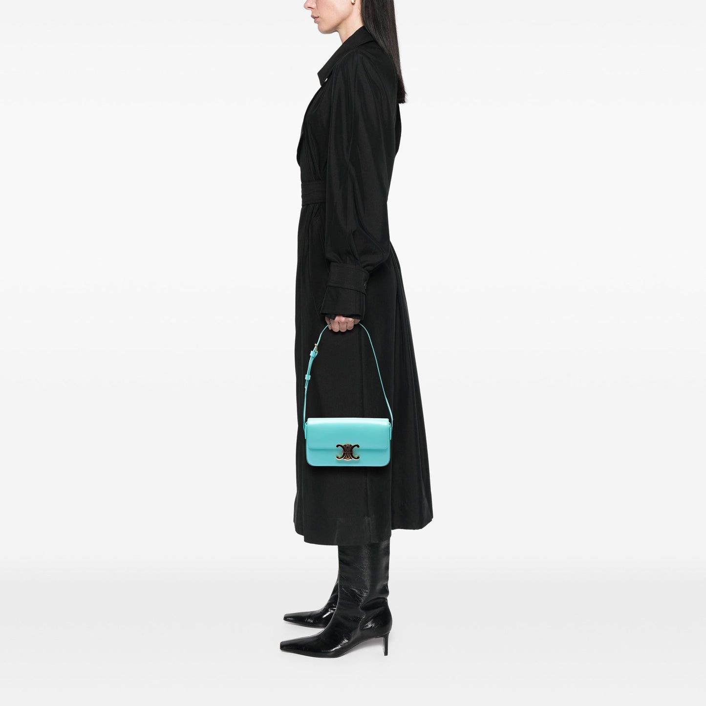Celine Shiny Calfskin Claude Shoulder Bag