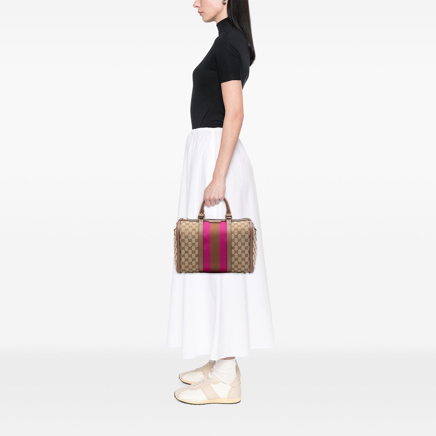 Gucci Medium GG Canvas Web Joy Boston Bag