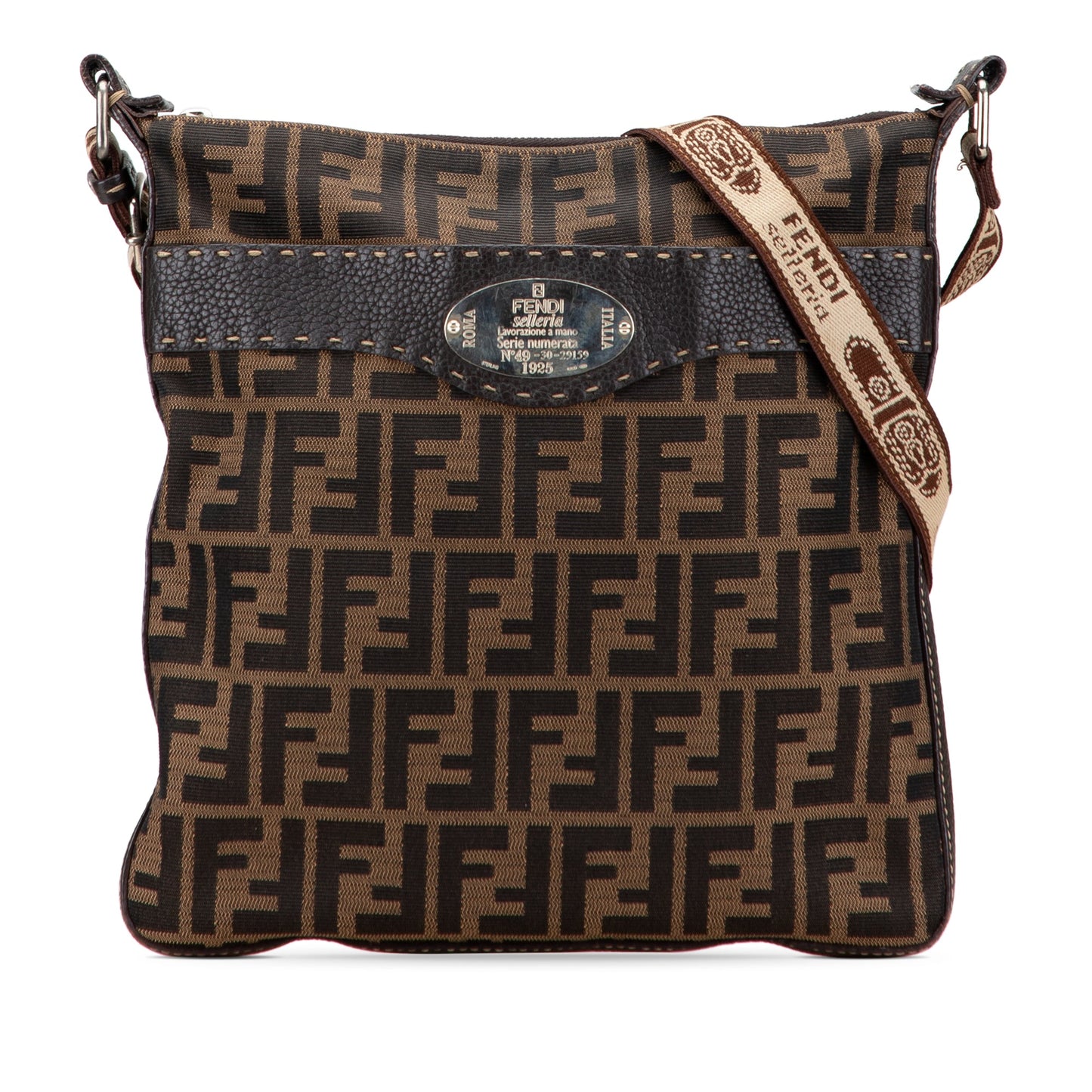 Fendi Zucca Canvas Selleria Crossbody