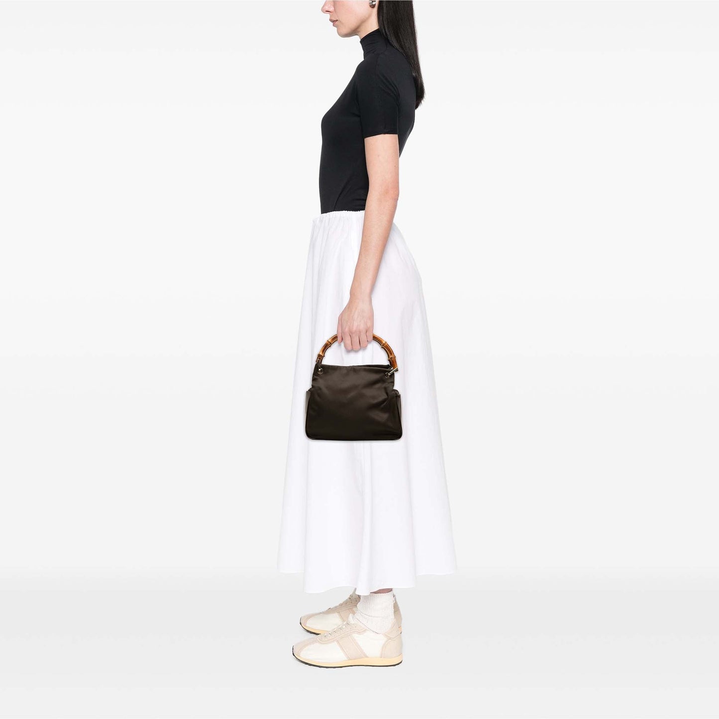 Gucci Nylon Bamboo Handbag