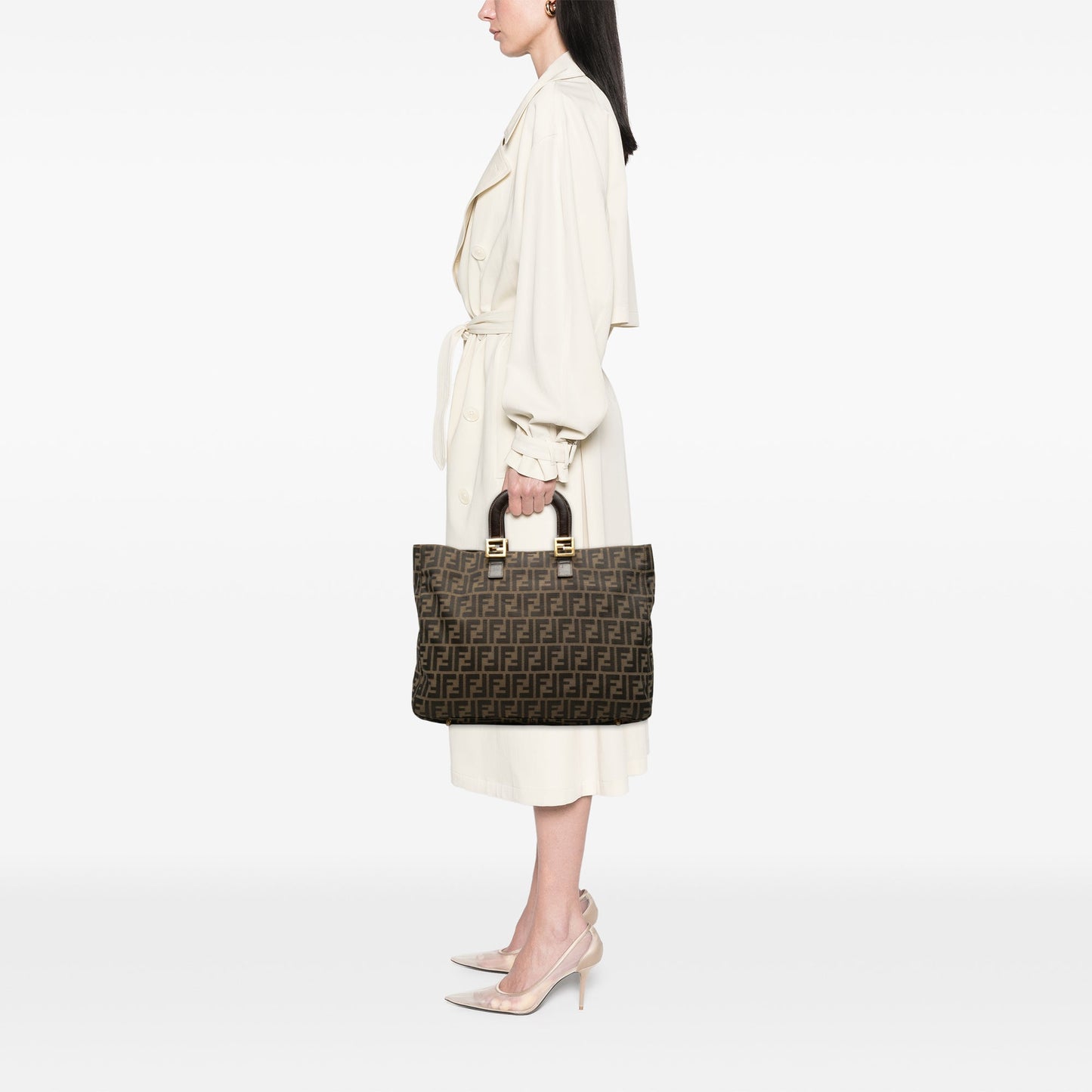 Fendi Large Zucca Canvas Twins Tote
