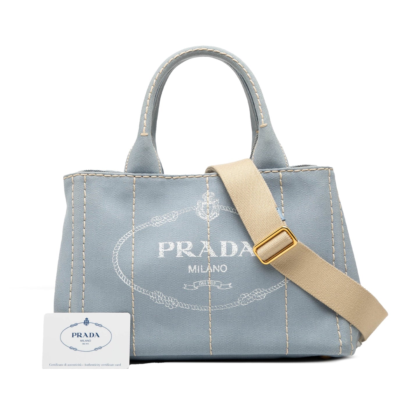 Prada Small Canvas Canapa Logo Satchel