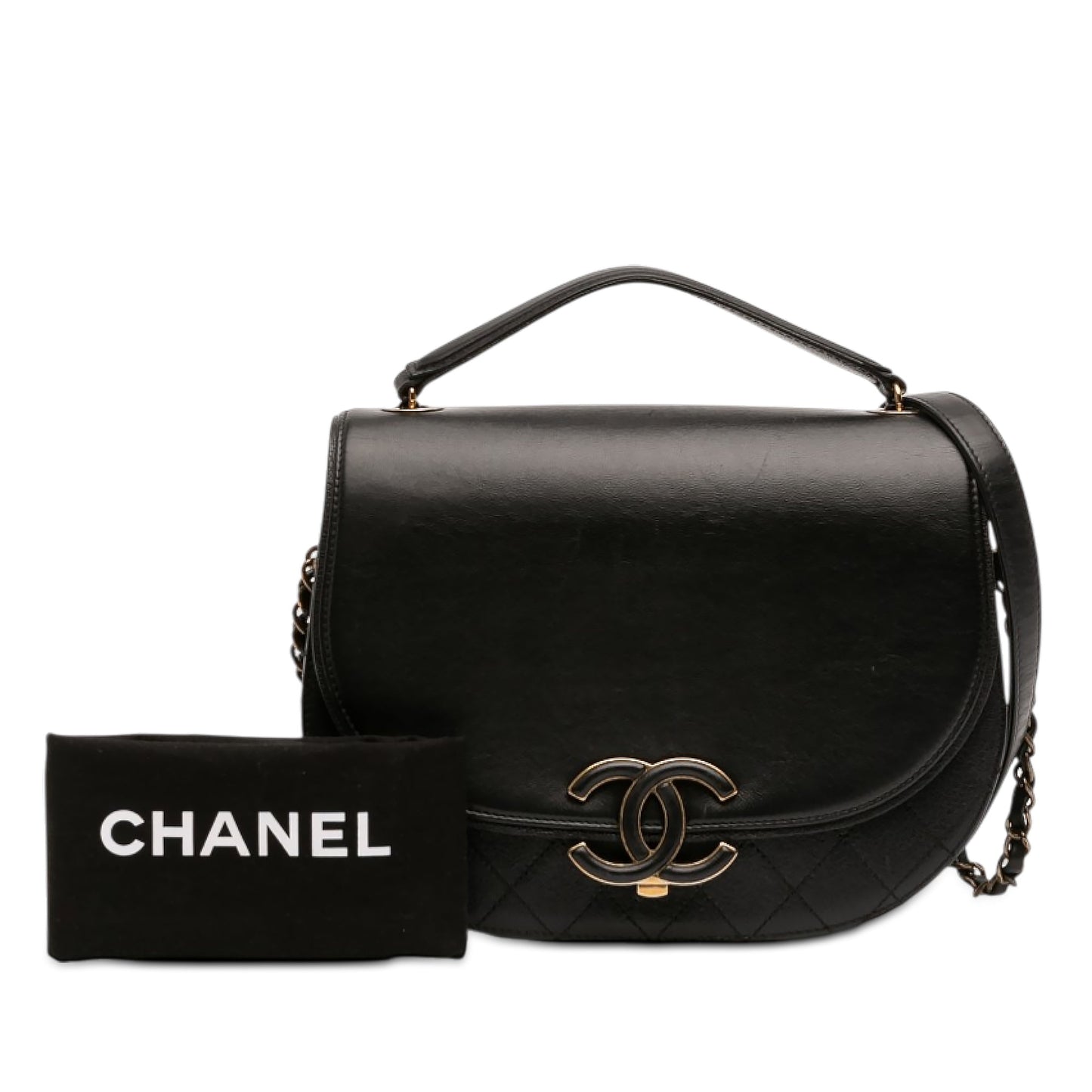 Chanel Medium Shiny Calfskin and Quilted Goatskin Coco Curve Flap