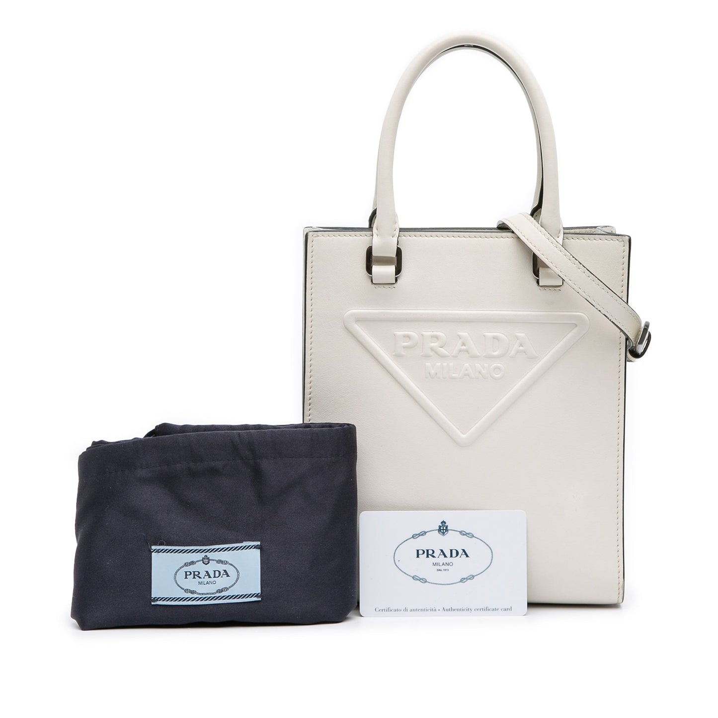 Prada Mini Soft Calf Logo Drill Satchel