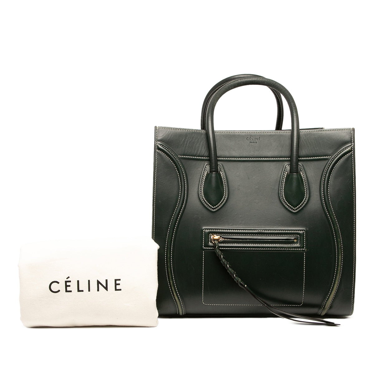 Celine Medium Smooth Calfskin Phantom Luggage Tote — Black